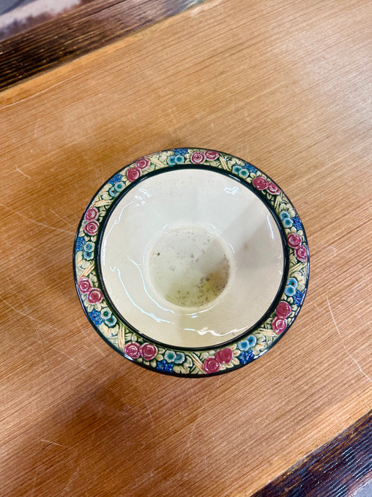 Vintage Weller Pottery Bowl with Floral Rim