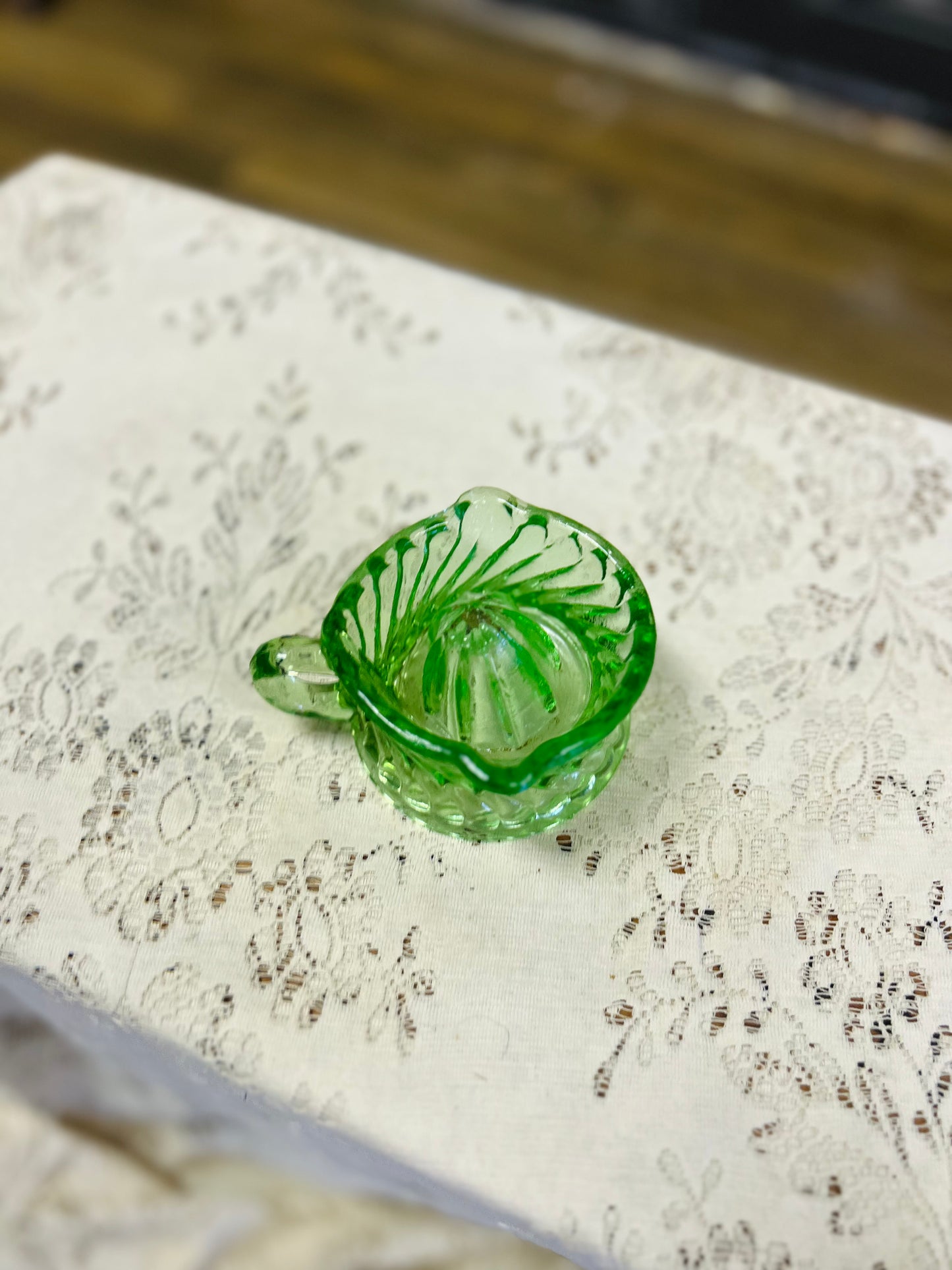 Vintage Green Glass Juicer