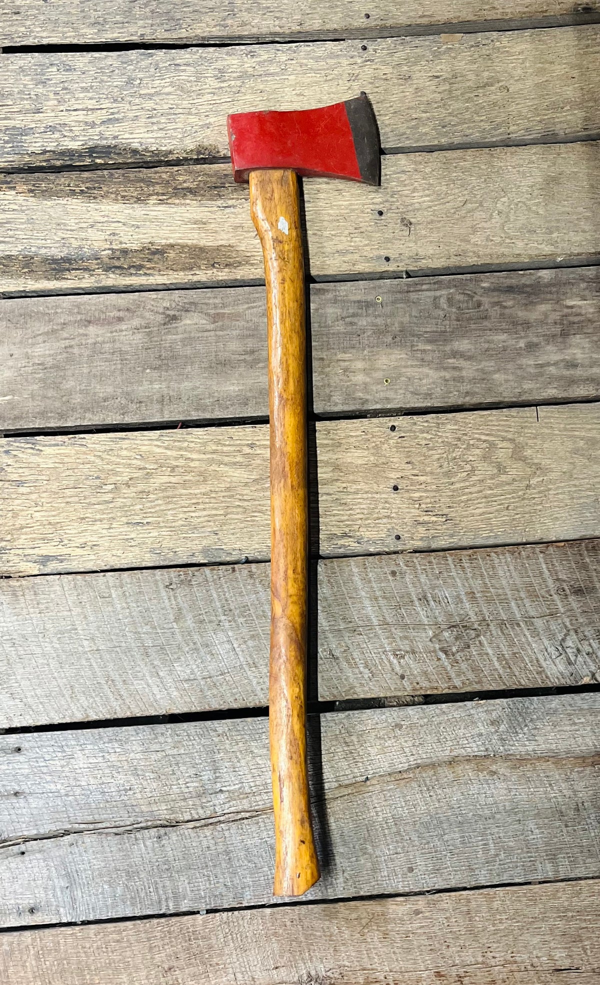 Single Bit Wooden Handle Red Axe