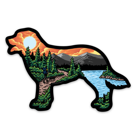 Hiking Dog Sticker