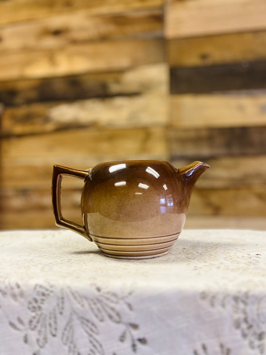 Vintage McCoy Tan and Brown Teapot