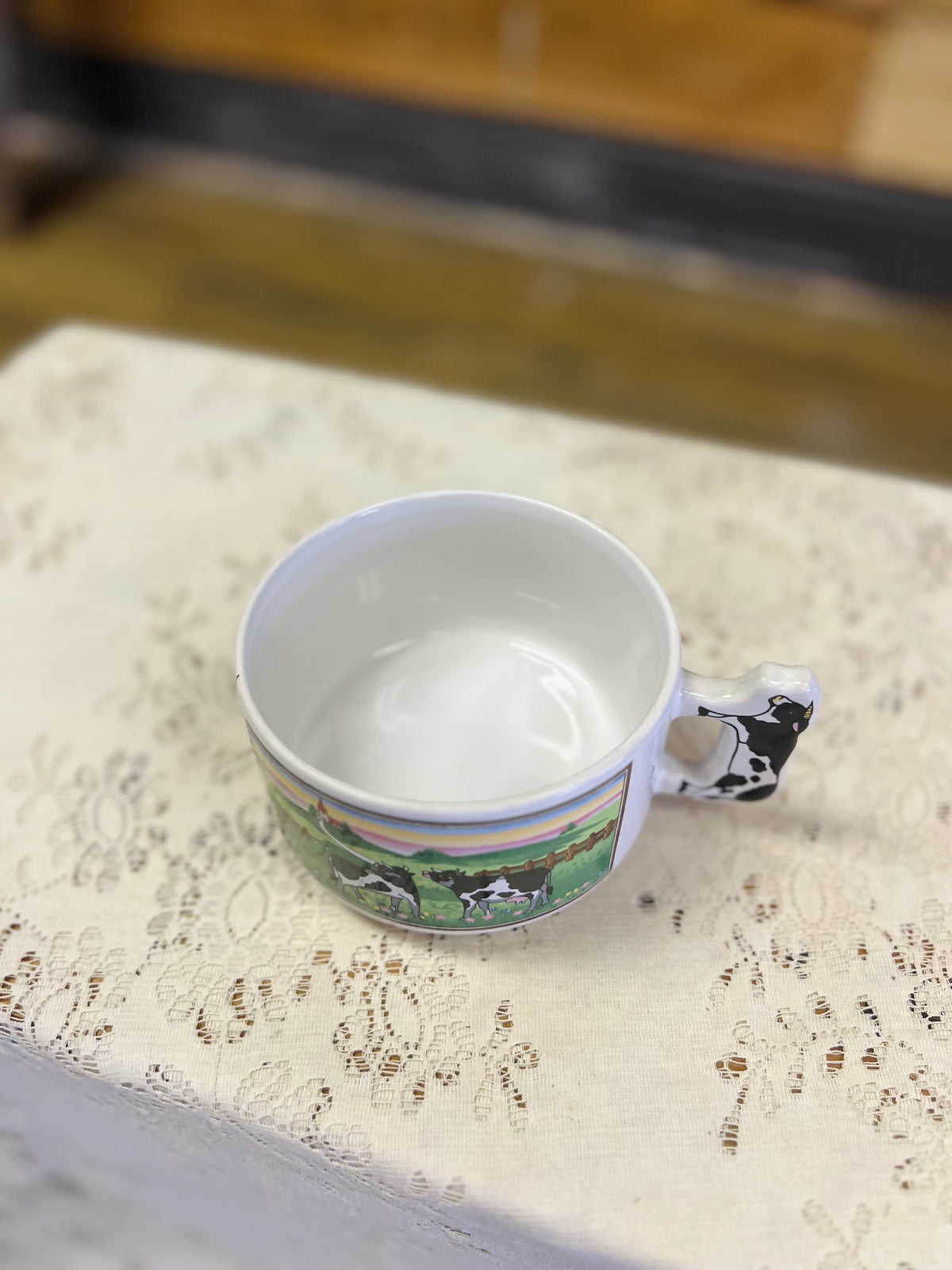 Vintage Cow Soup Mug