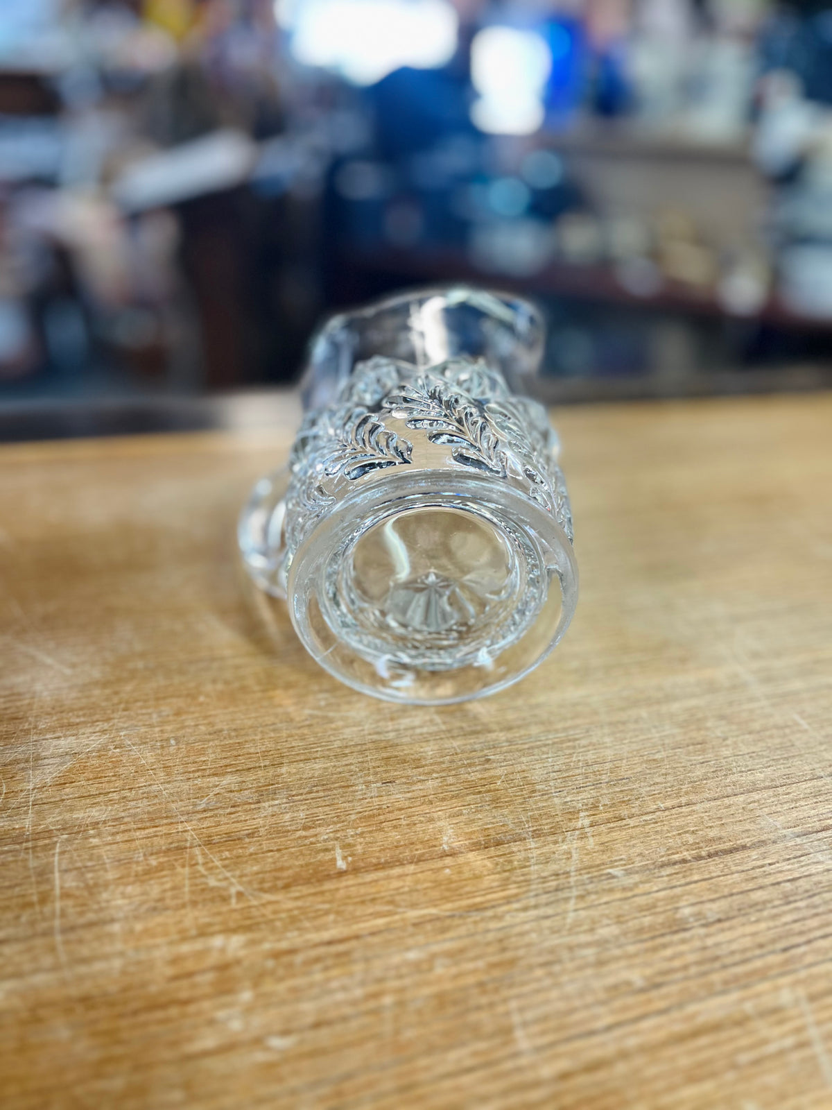 Vintage Clear Pressed Glass Pitcher
