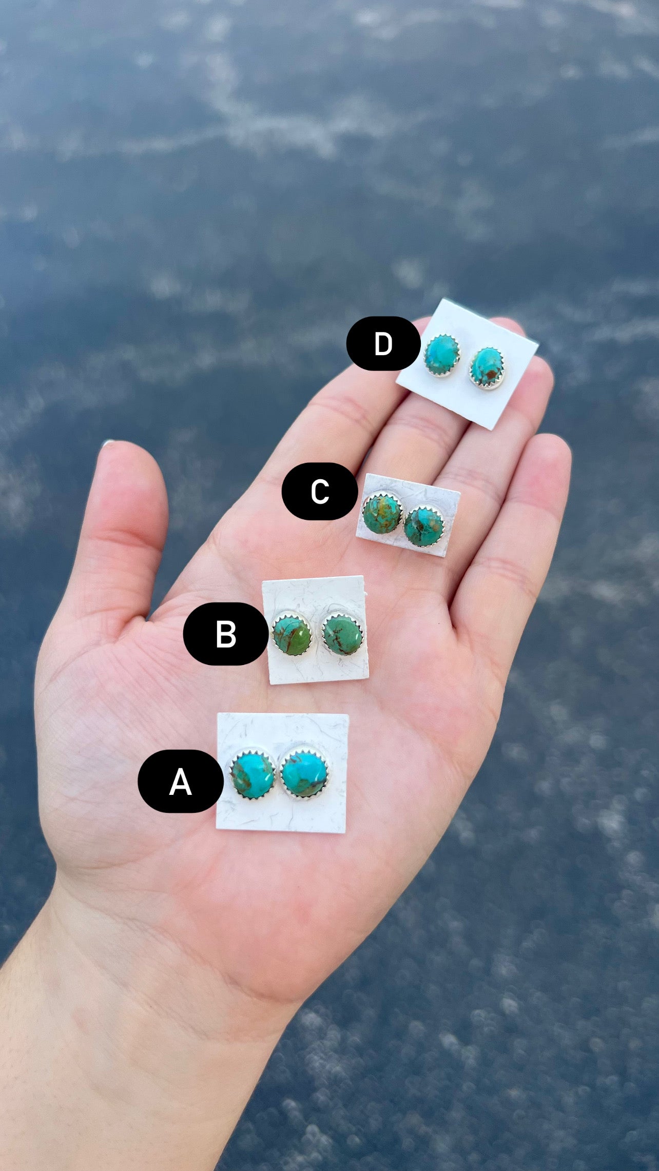 The Emery Genuine Turquoise Sterling Silver Stud Earrings