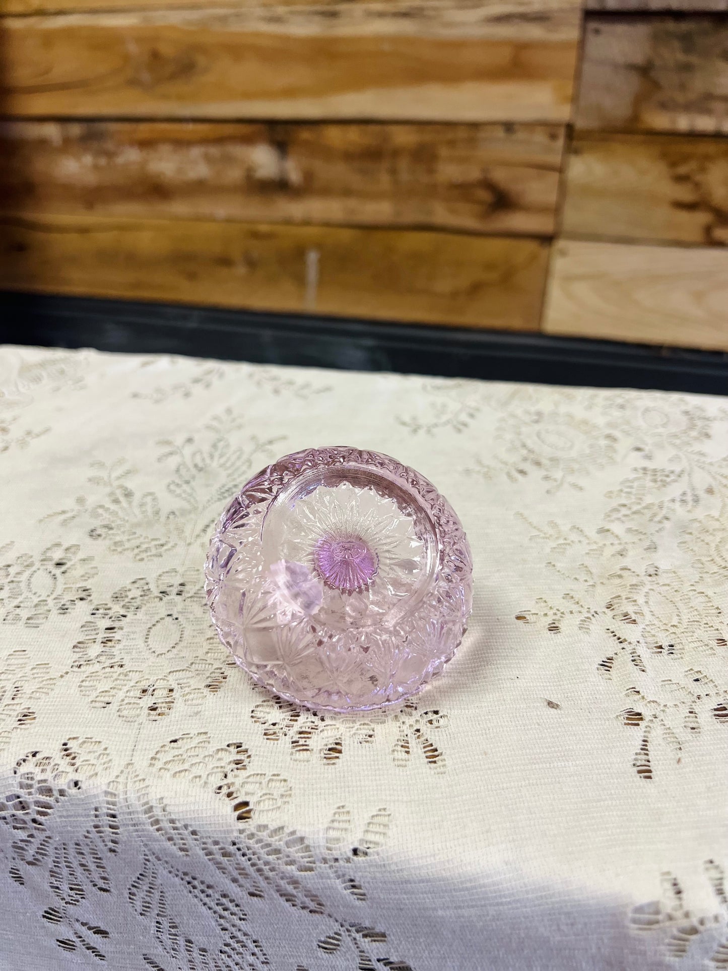 Vintage Fenton Pink Glass Ring Holder Tray