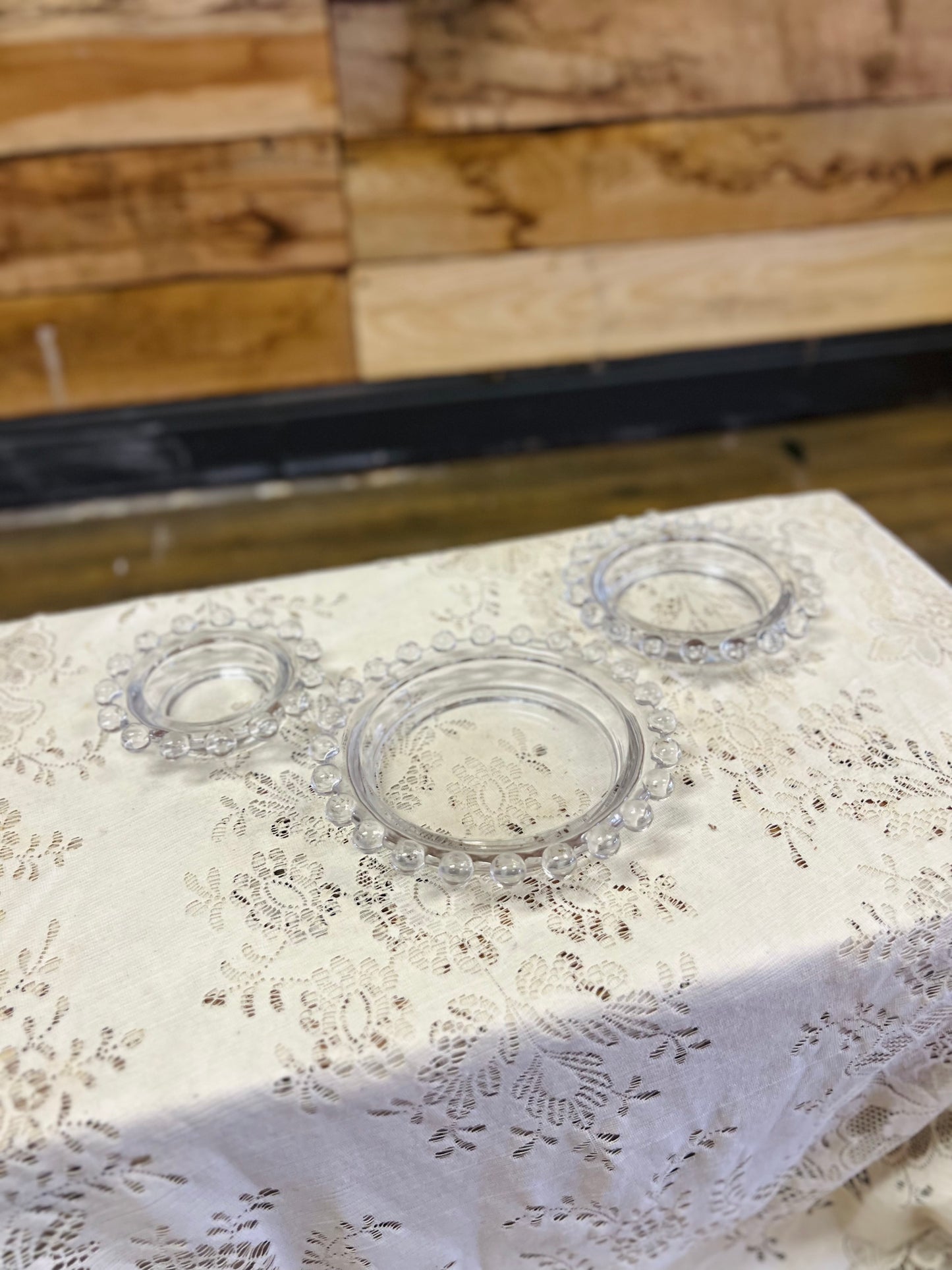 Vintage Imperial Glass "Candlewick" Clear Glass Nesting Dishes