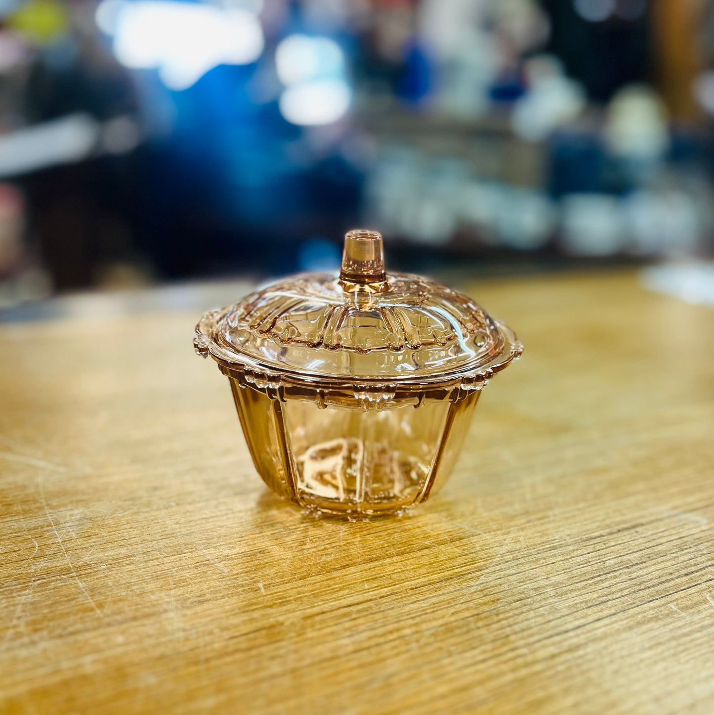 Vintage Pink Depression Glass Candy Dish
