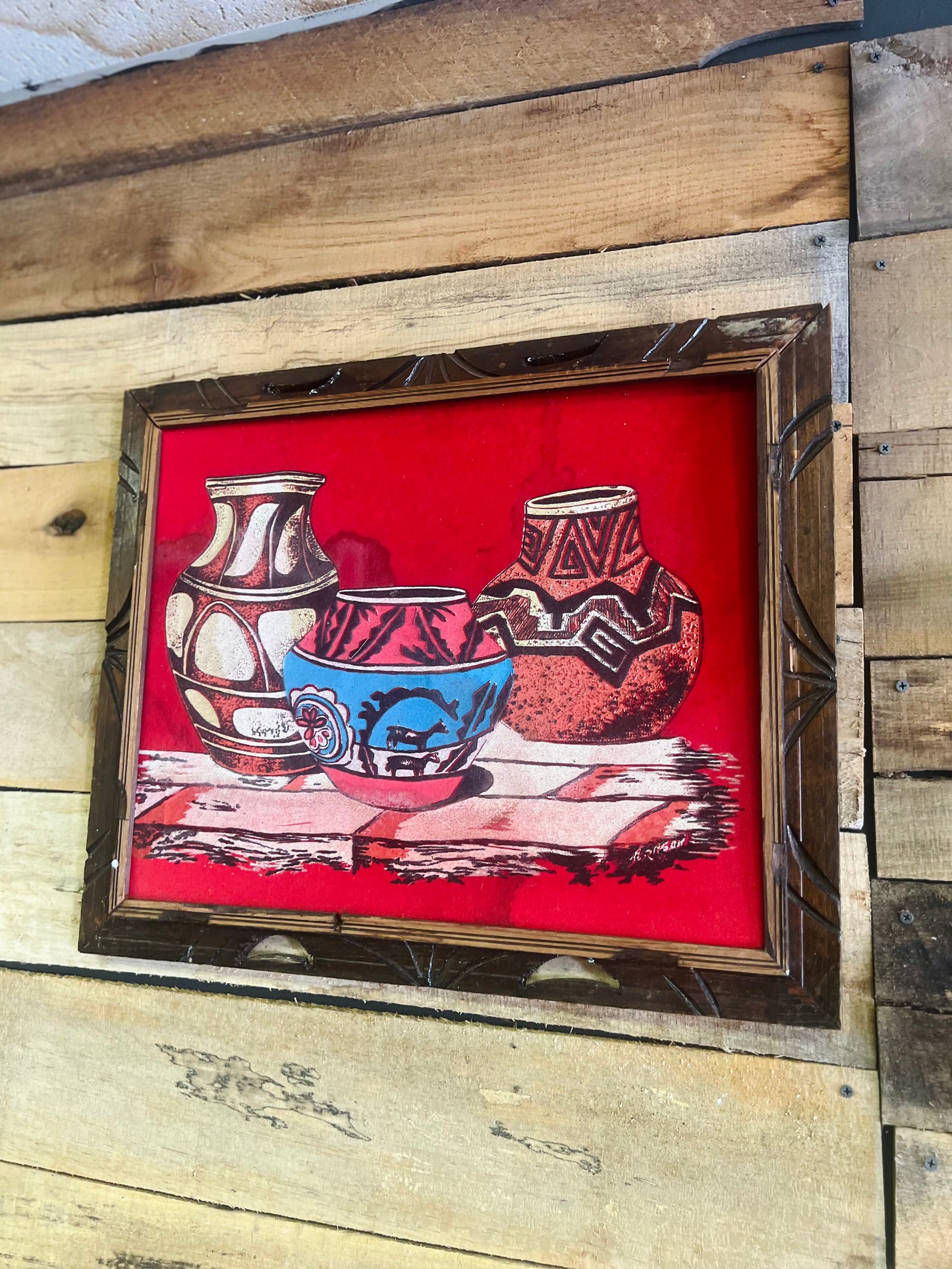 Vintage Textured Pottery Frame