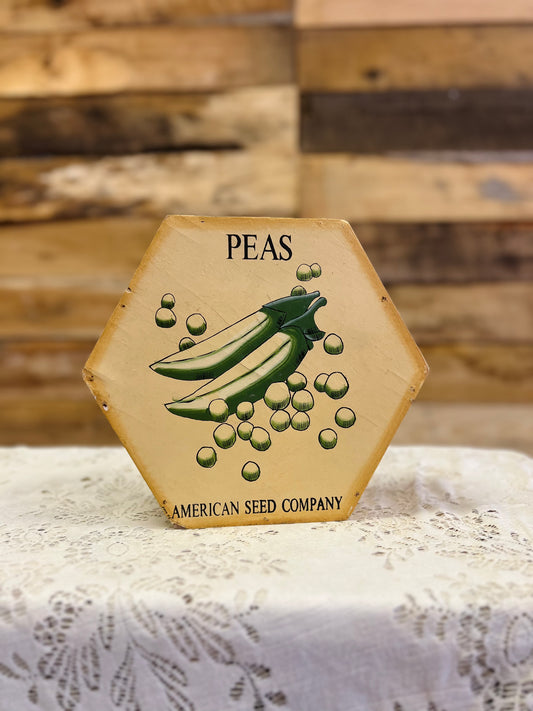 Vintage 1970s Wooden Peas Box Manufactured by American Seed Company