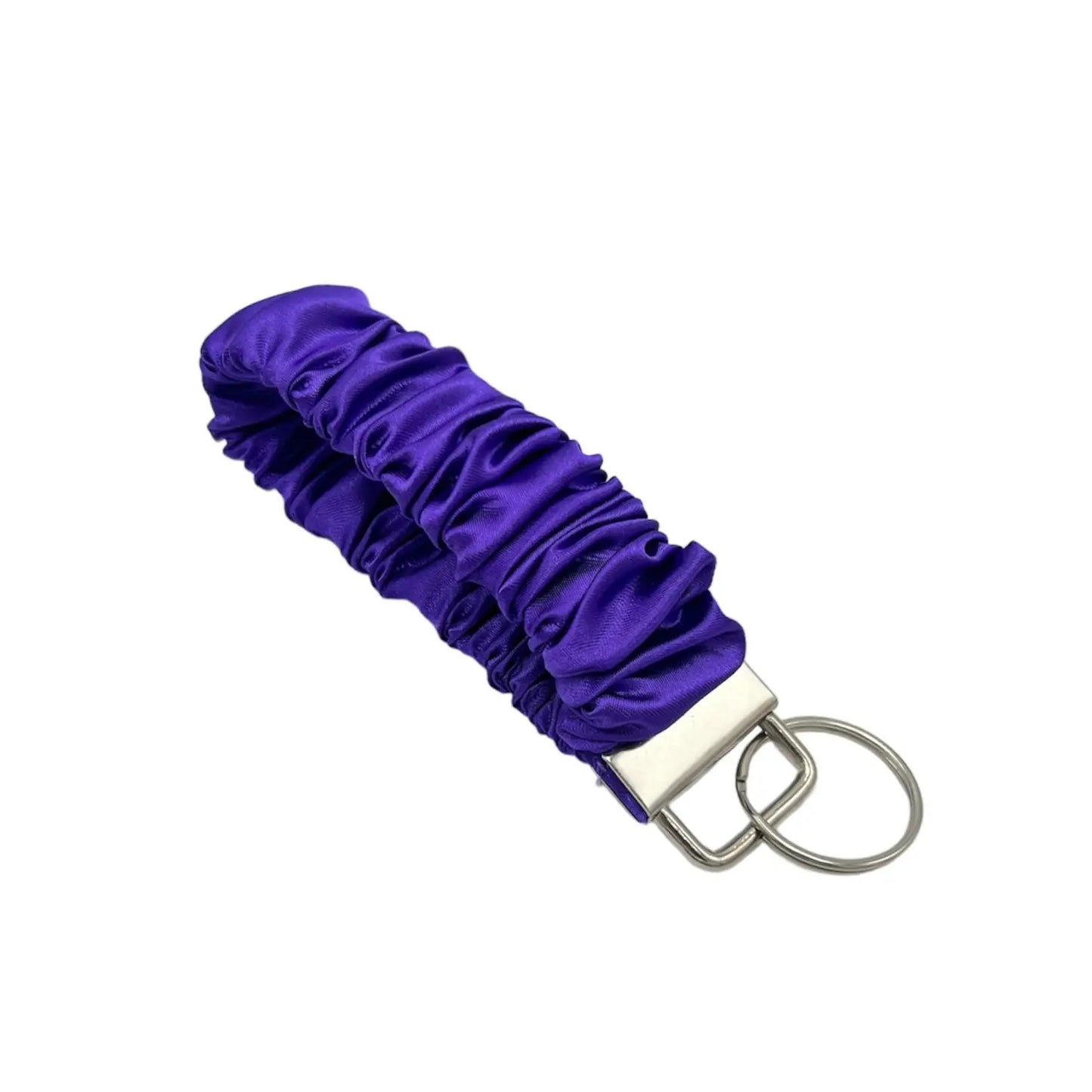 Royal Purple Scrunchie Keychain Satin Wristlet