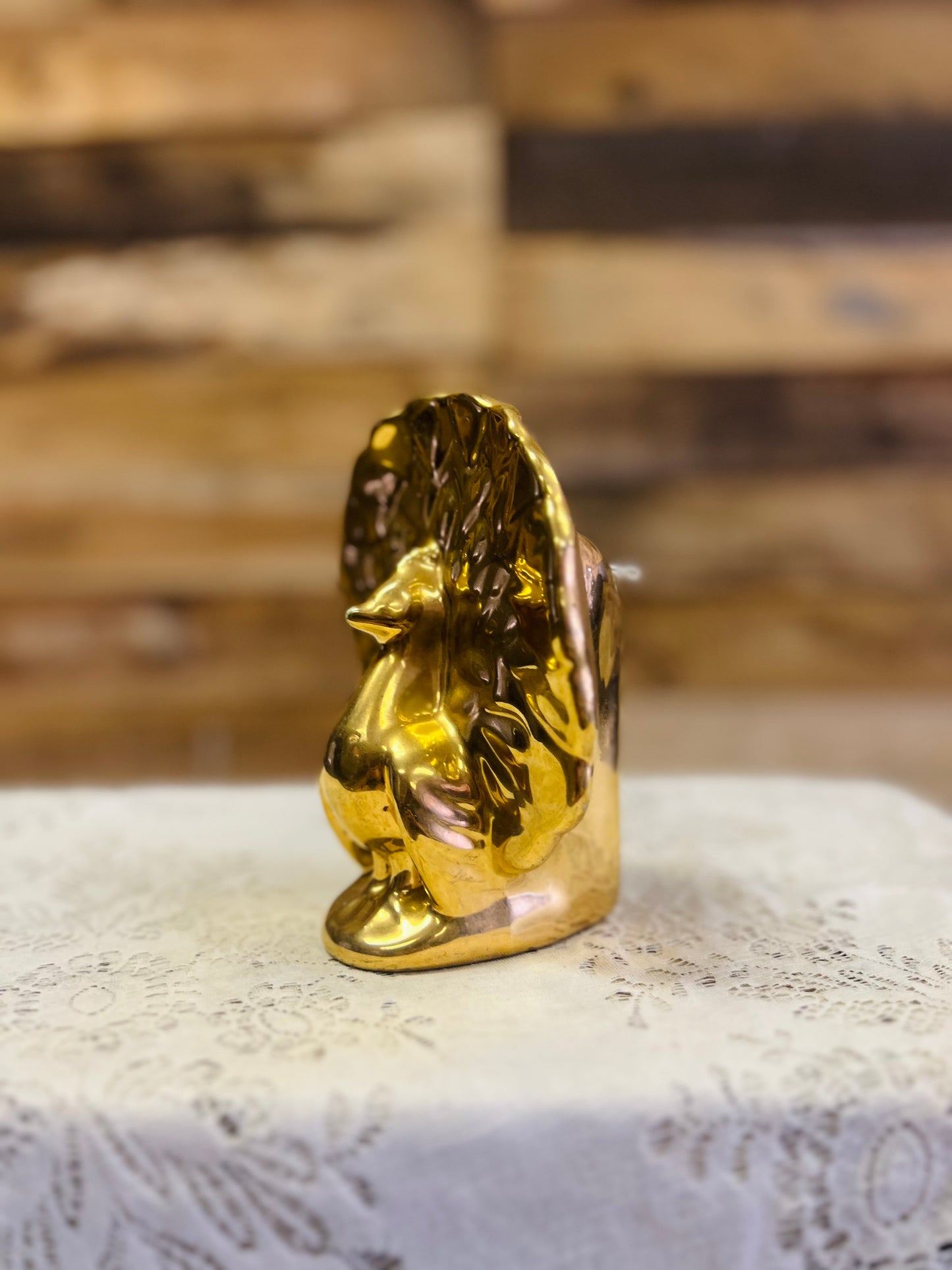 Vintage 22k Gold Turkey Wall Pocket