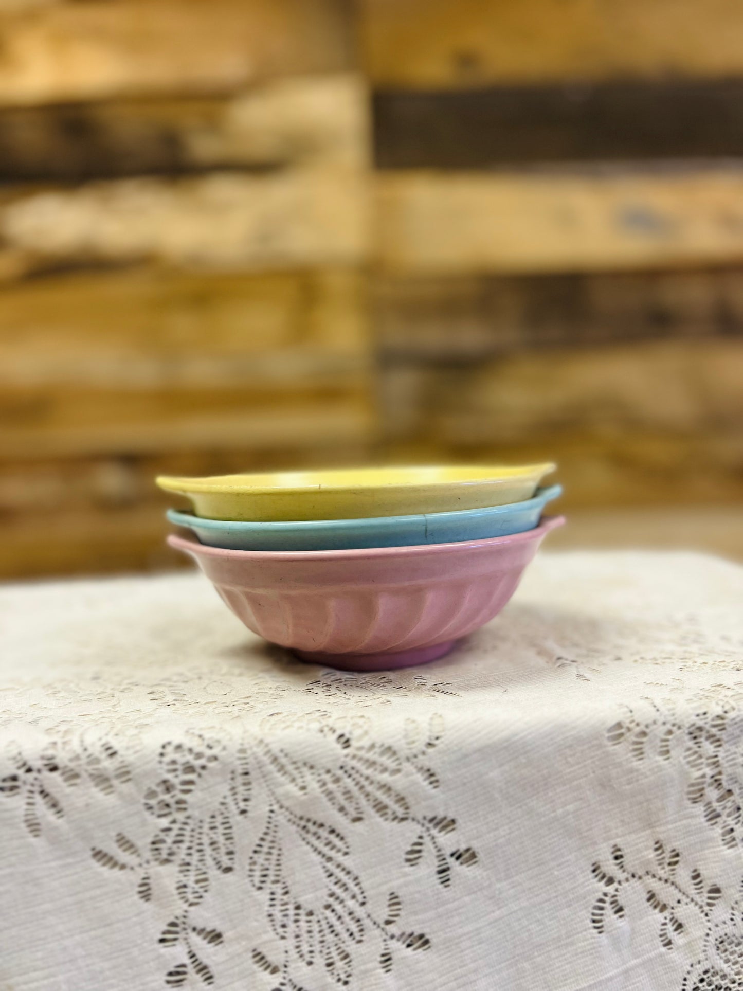Vintage Happy Trails Set of 3 Bowls