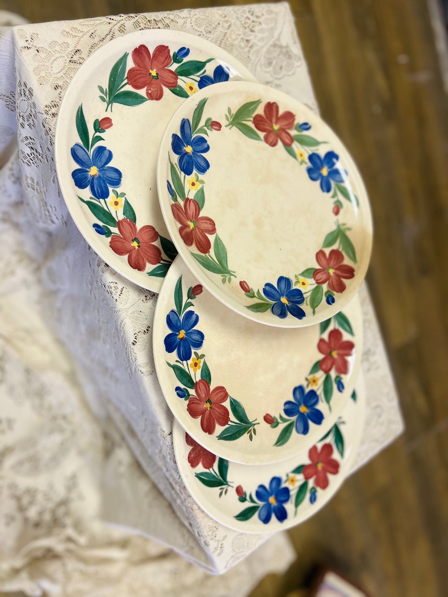 Vintage 1940s Paden City Pottery "Cosmos"Plate Shenandoah Ware SET of 4