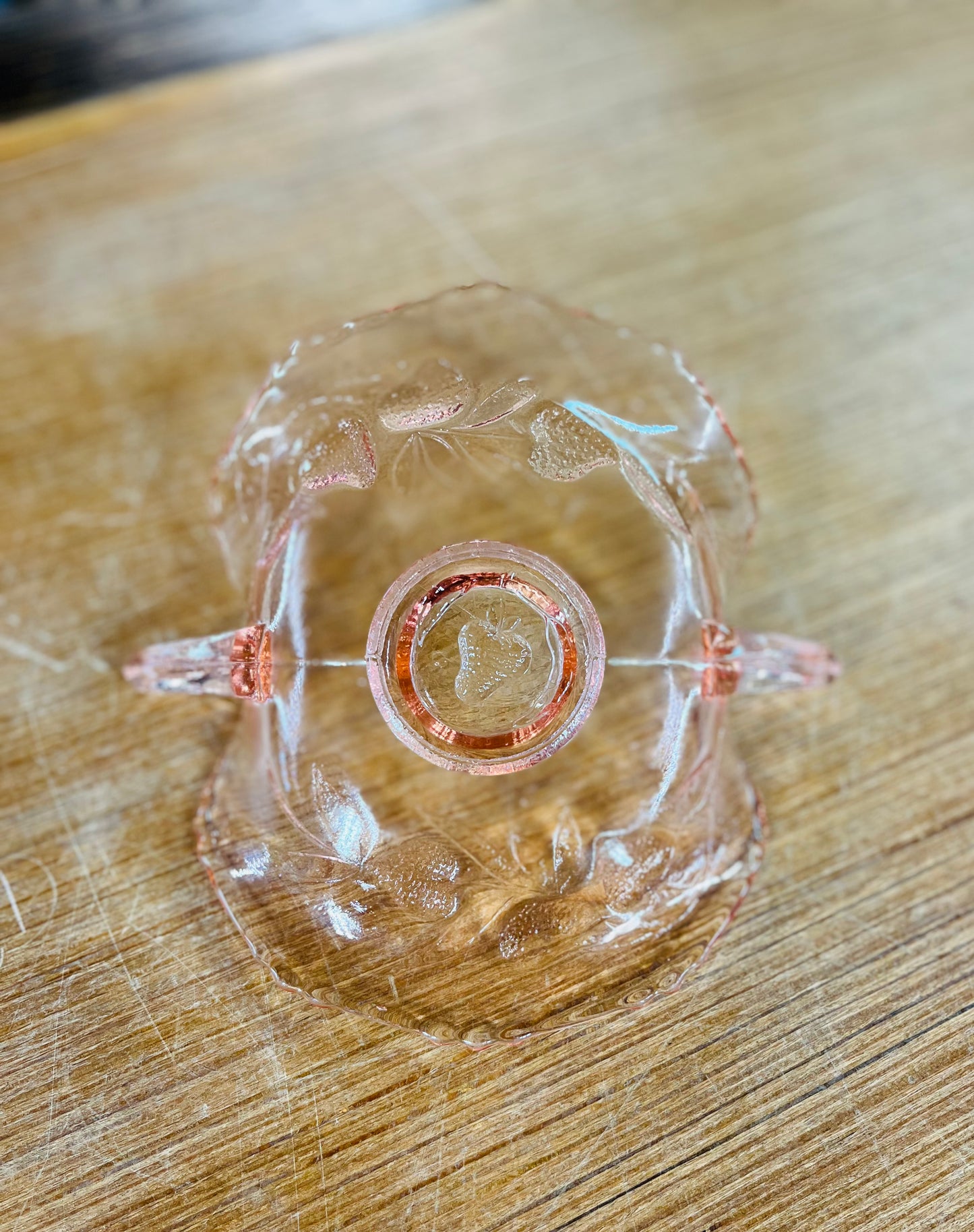Vintage Pink Depression Glas Candy Dish