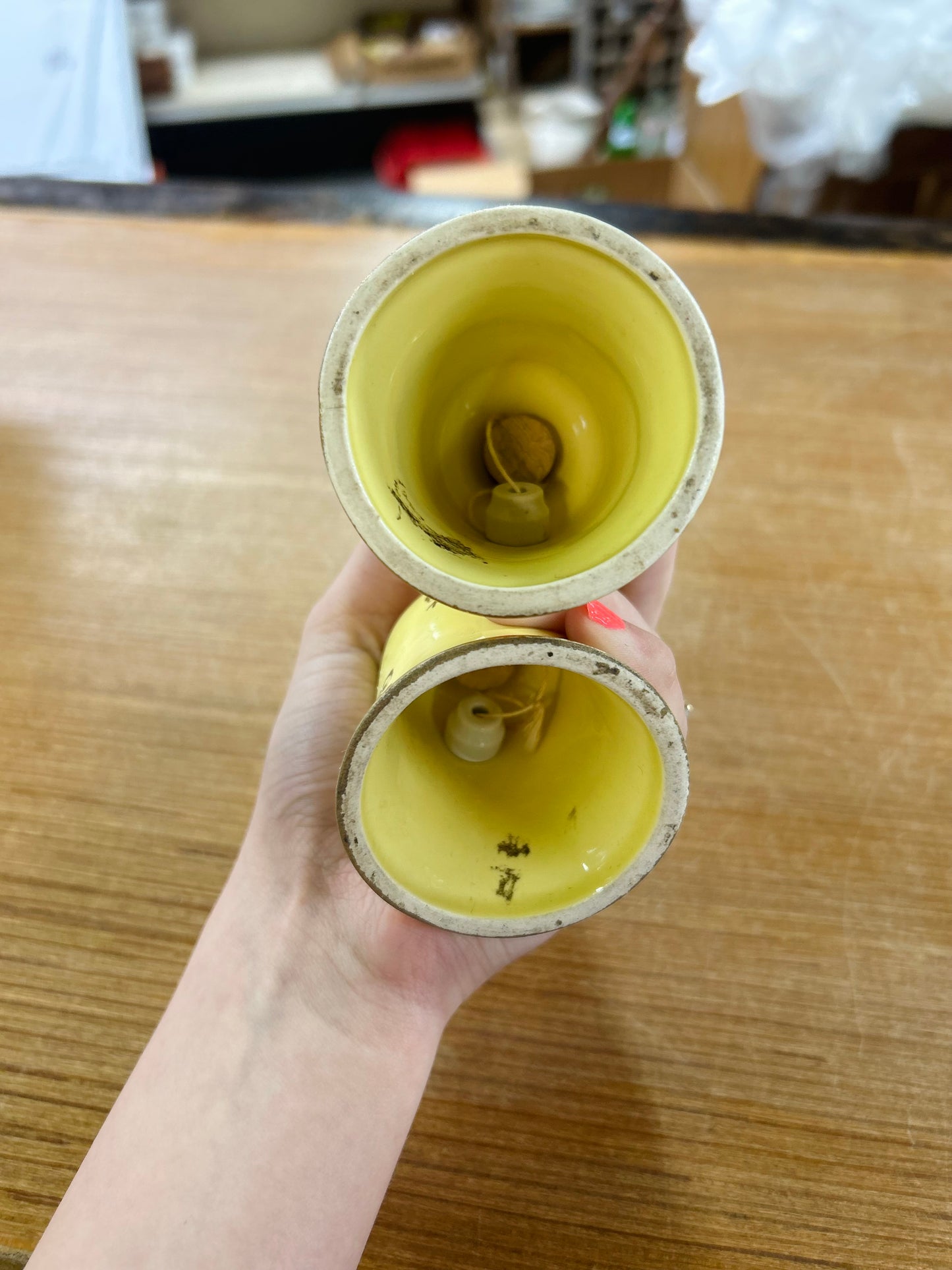 Vintage Ceramic Yellow Bell Salt and Pepper Shaker Set