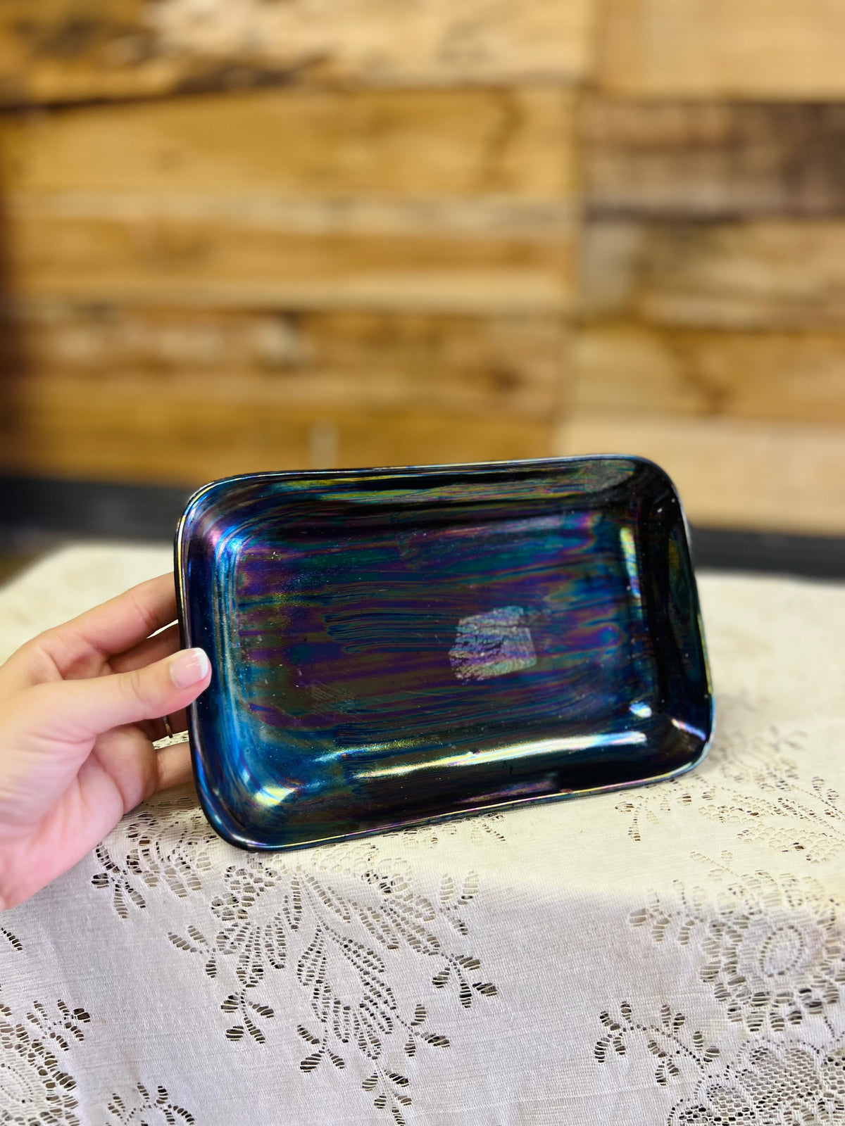 Vintage Carnival Glass Trinket Tray