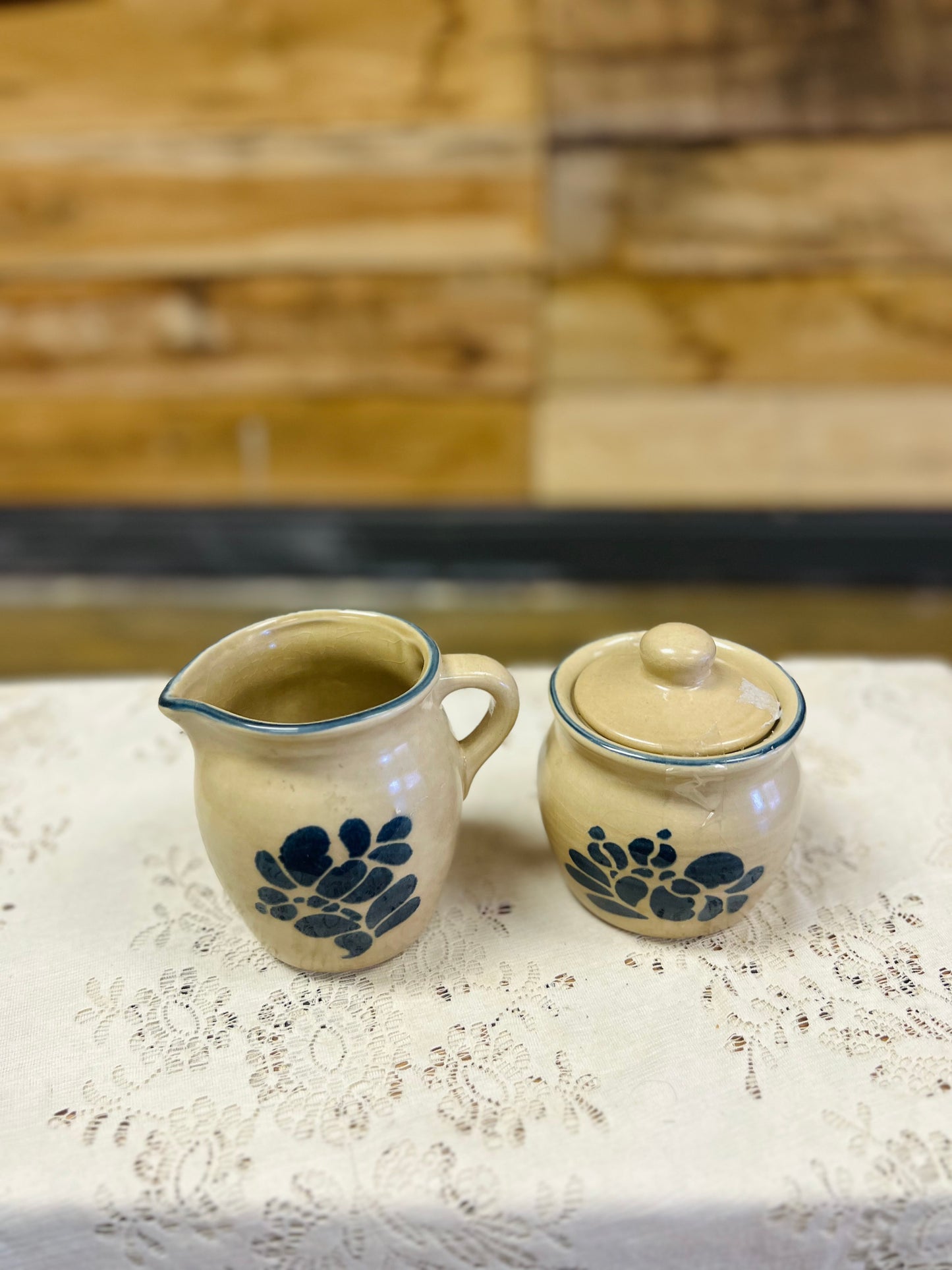 Vintage Pfaltzgraff Creamer and Sugar Bowl Set