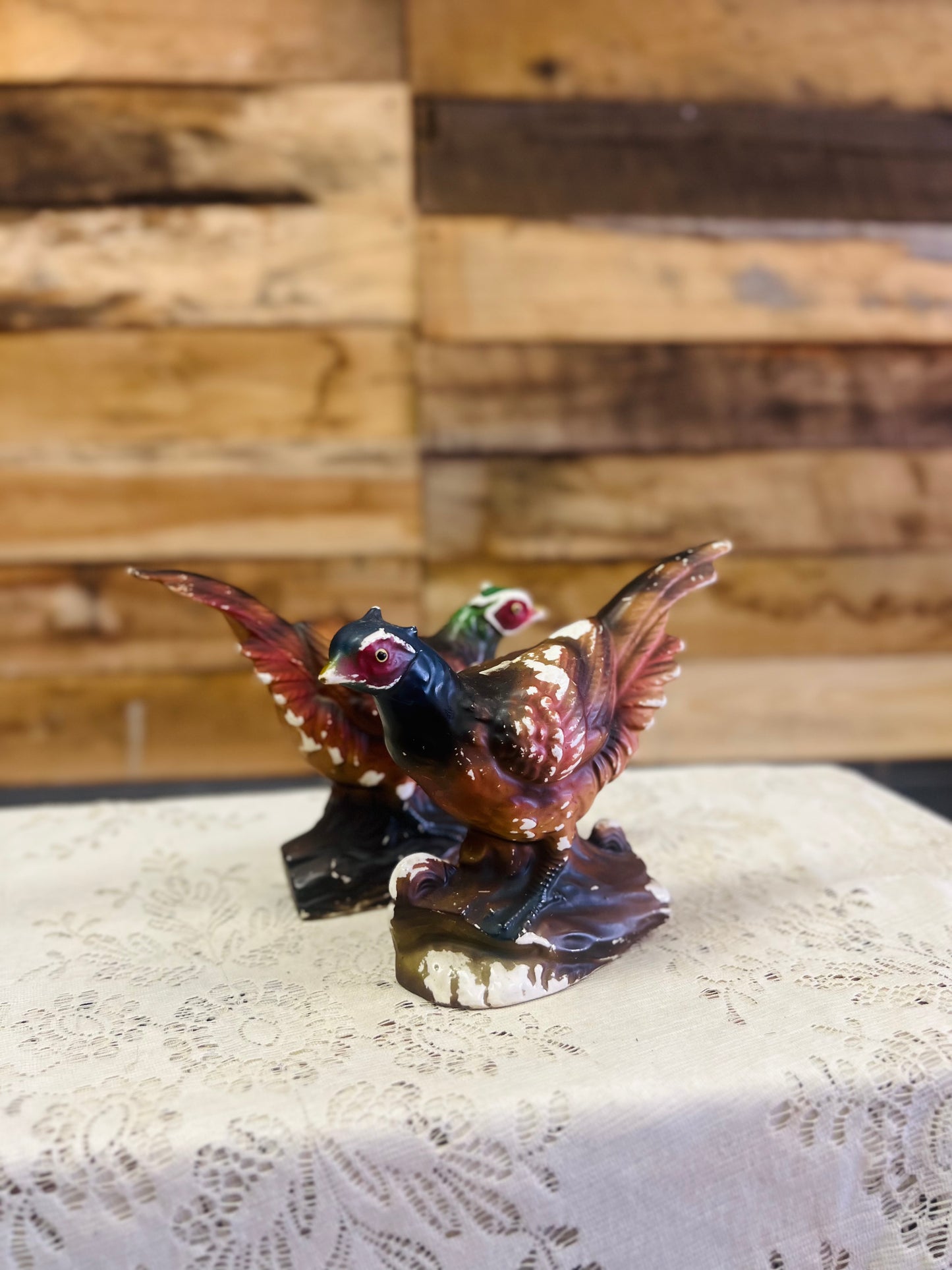 Vintage Set of Two Pheasants