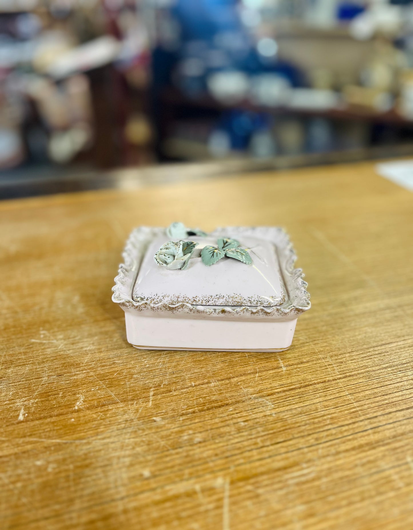 Vintage Pink Trinket Box
