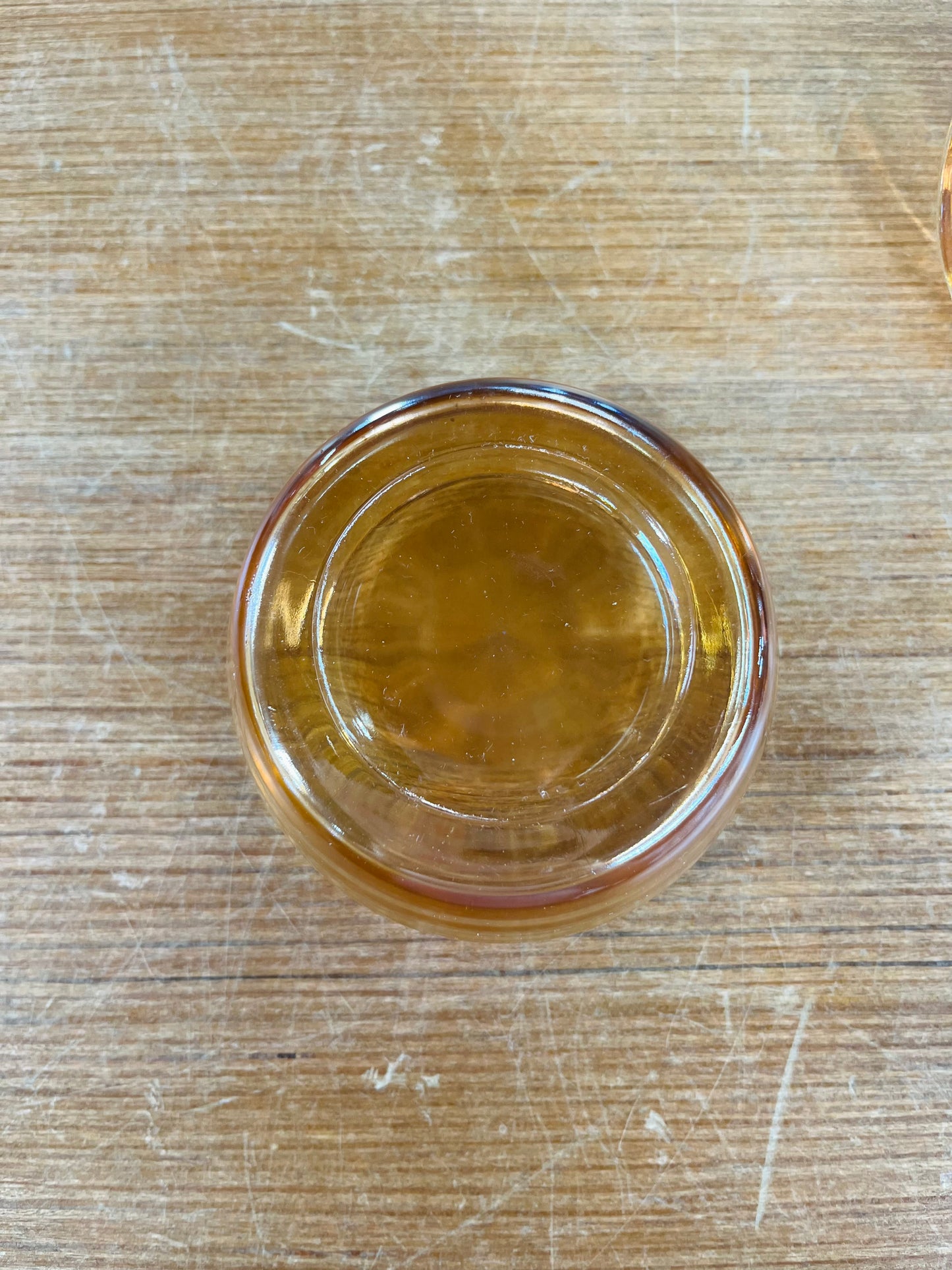 Vintage Scottie Dog Powder Puff Amber Glass