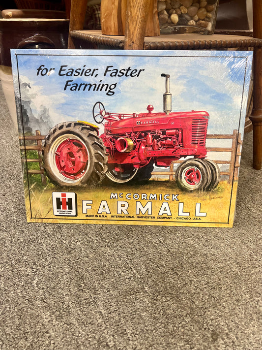 Farmall M For Easier, Faster Farming Metal Sign