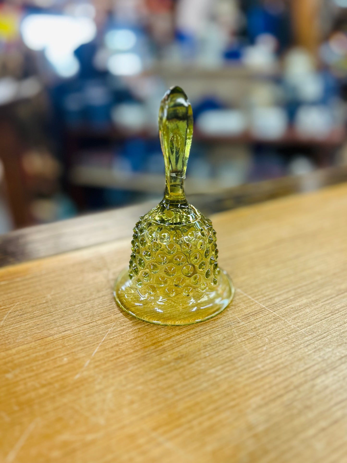 Vintage Fenton Green Hobnail Bell