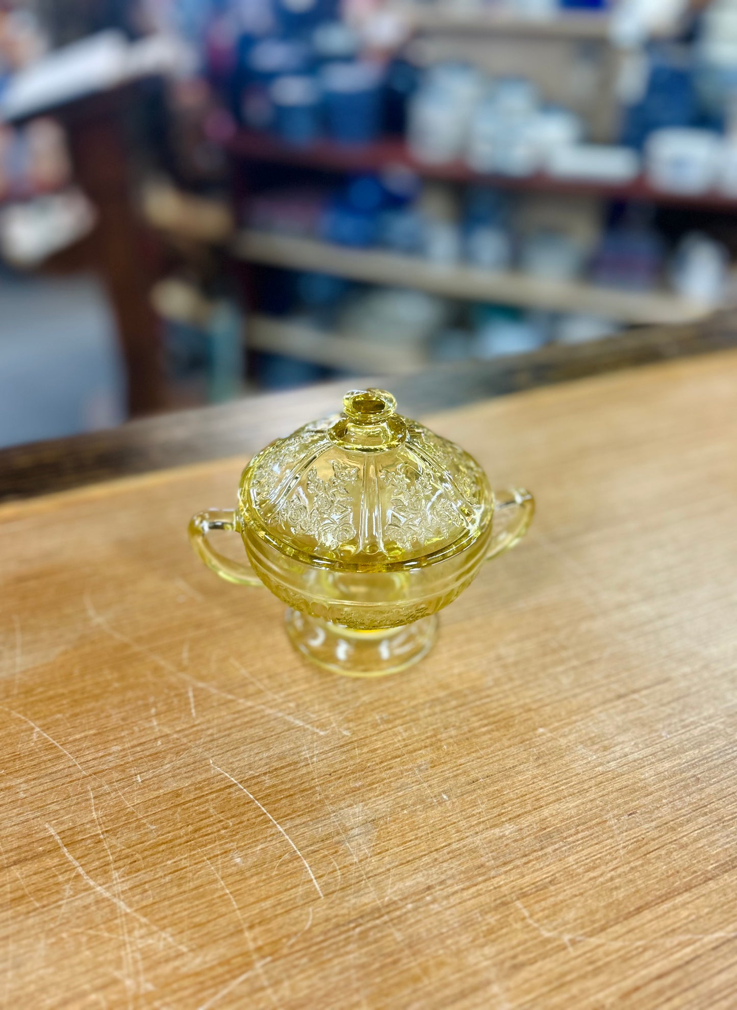 Vintage Federal Glass Company Sharon/Cabbage Rose Amber Depression Glass