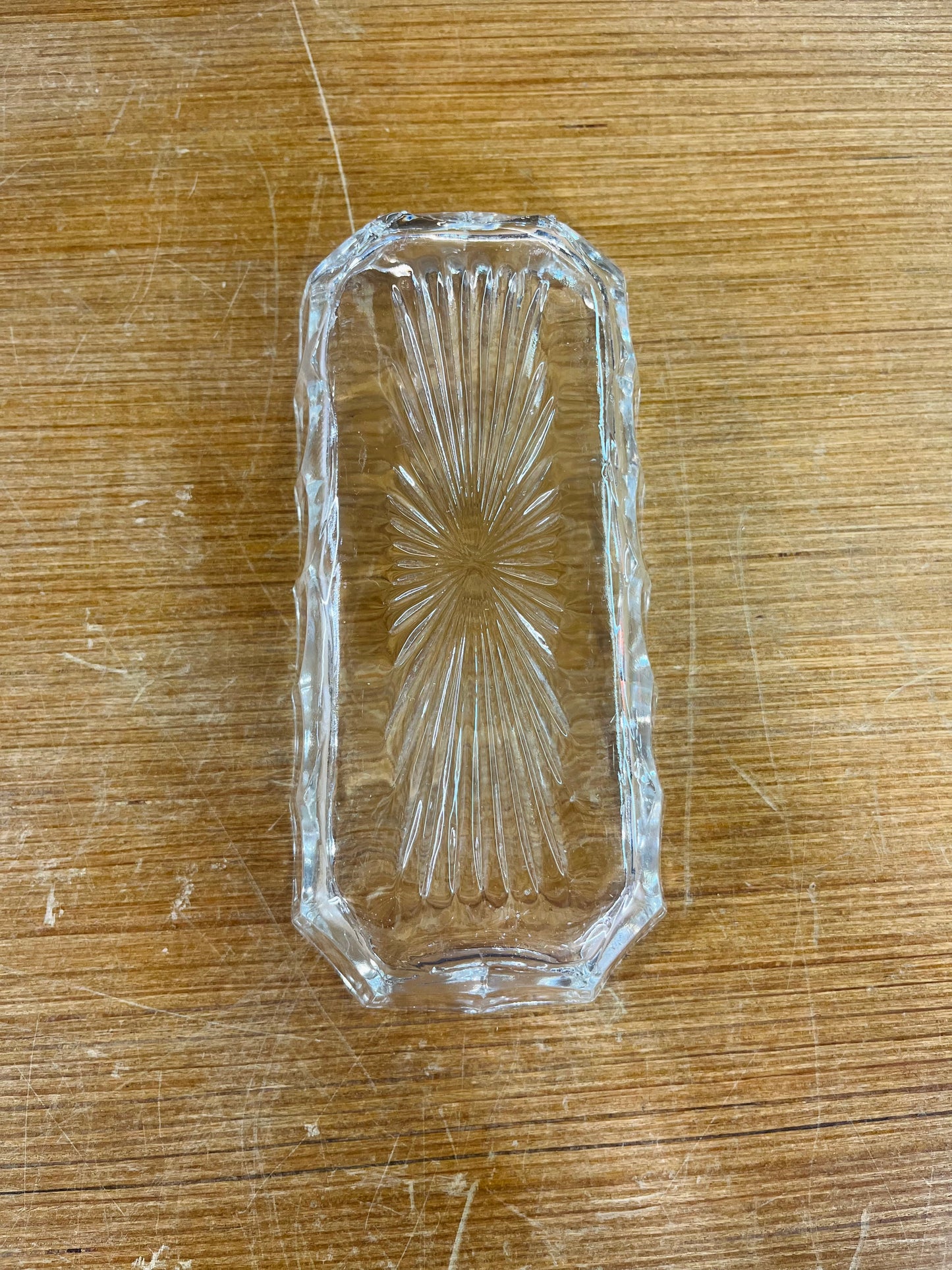 Vintage Clear Pressed Glass Relish Dish