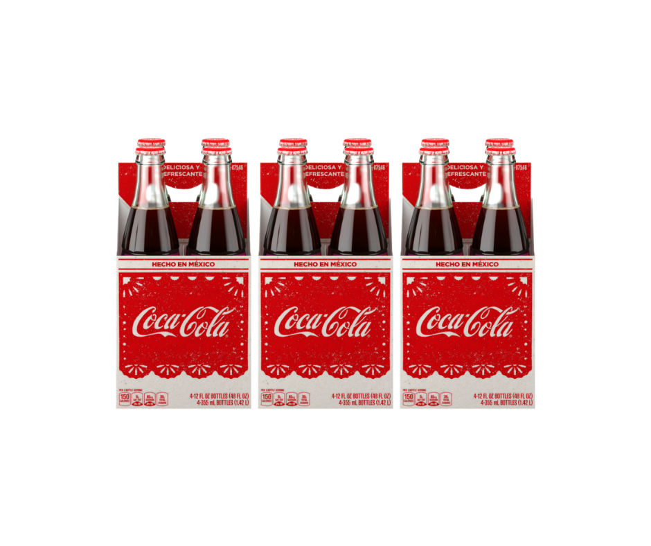 Mexican Coca Cola Glass Bottles 12 oz 12PK - Coke with Real Cane Sugar