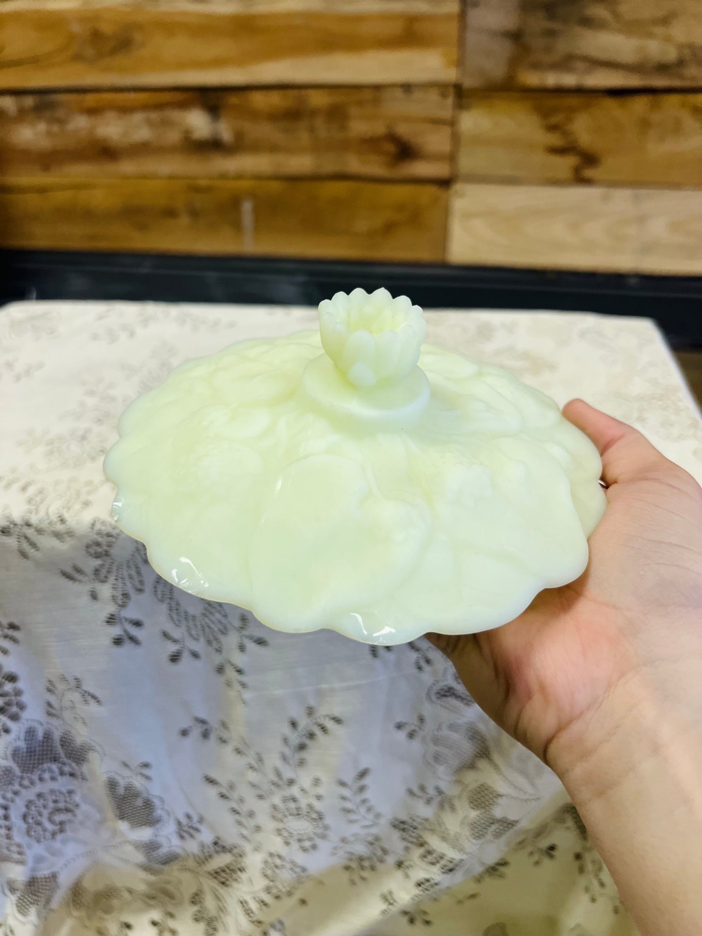 Vintage Fenton Water Lily Compote Dish with Lid