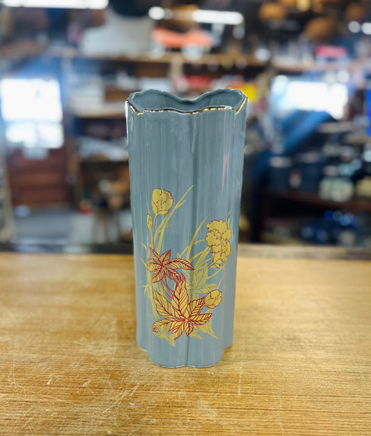 Vintage Gray Japanese Flower Vase