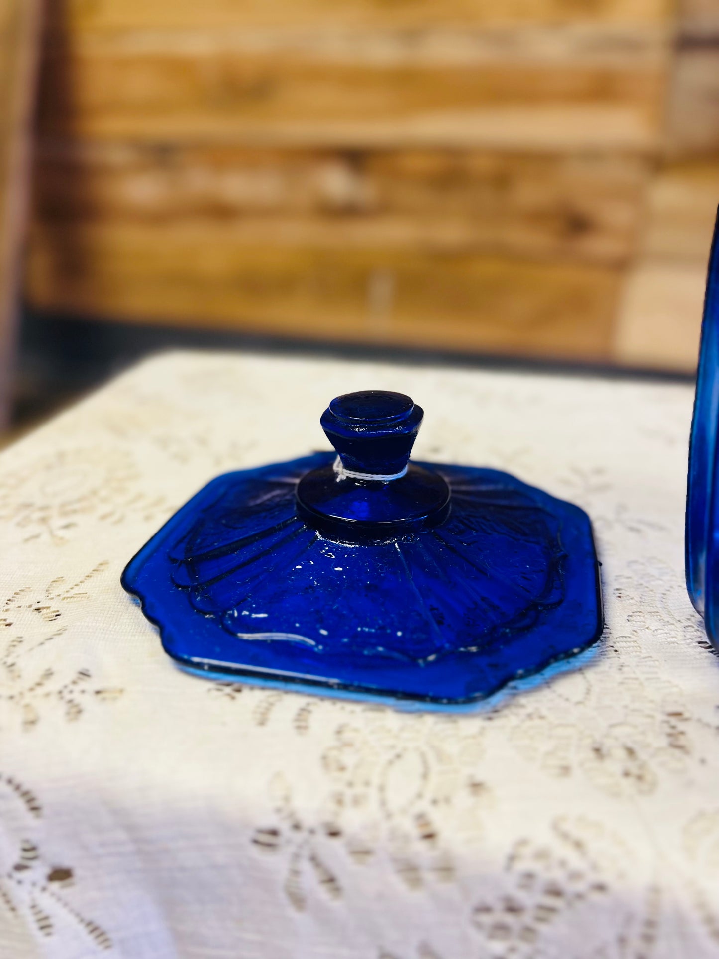 Vintage Cobalt Blue Cookie Jar