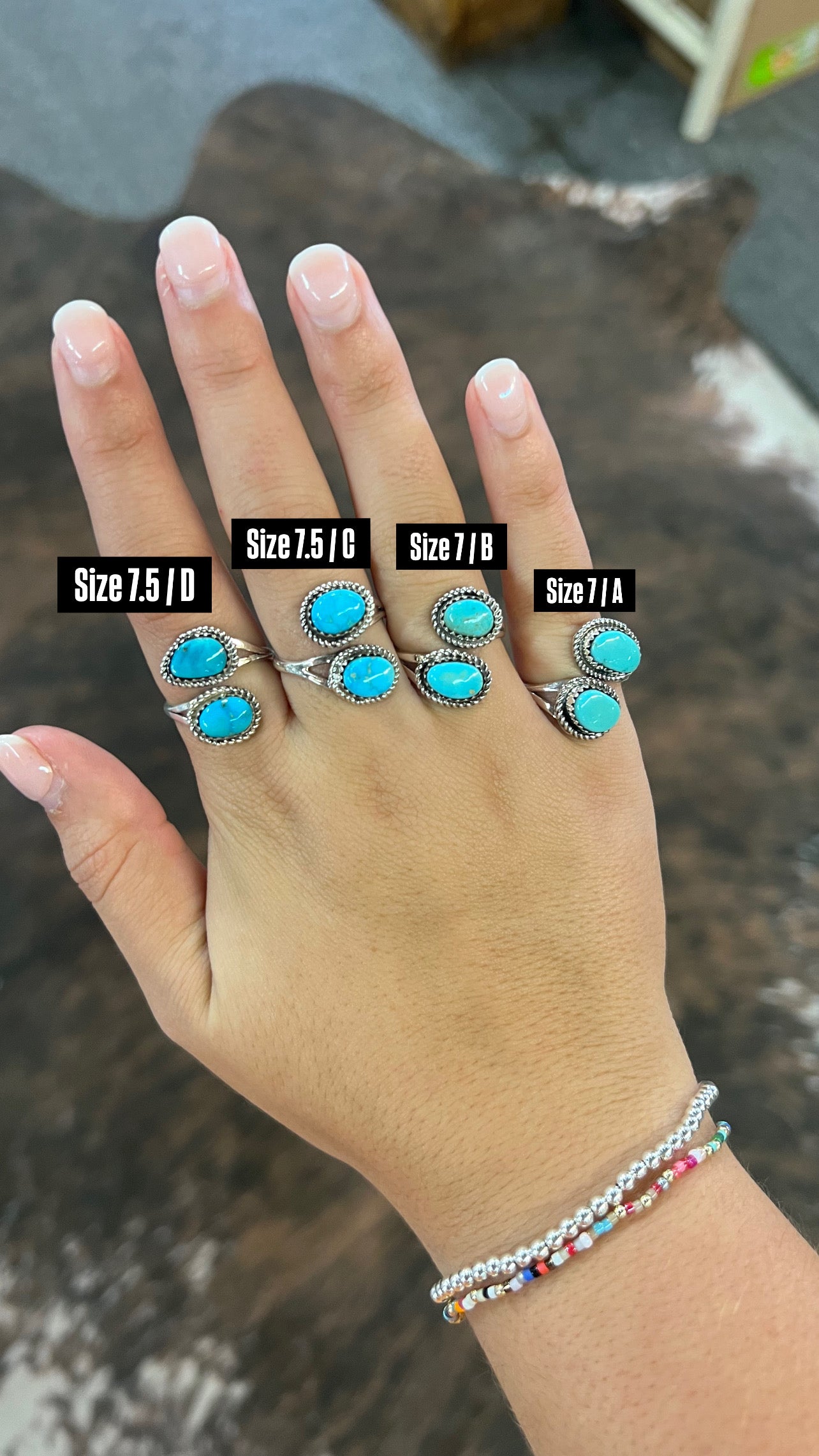 The Jane 2 Stone Genuine Turquoise Sterling Silver Wrap Ring