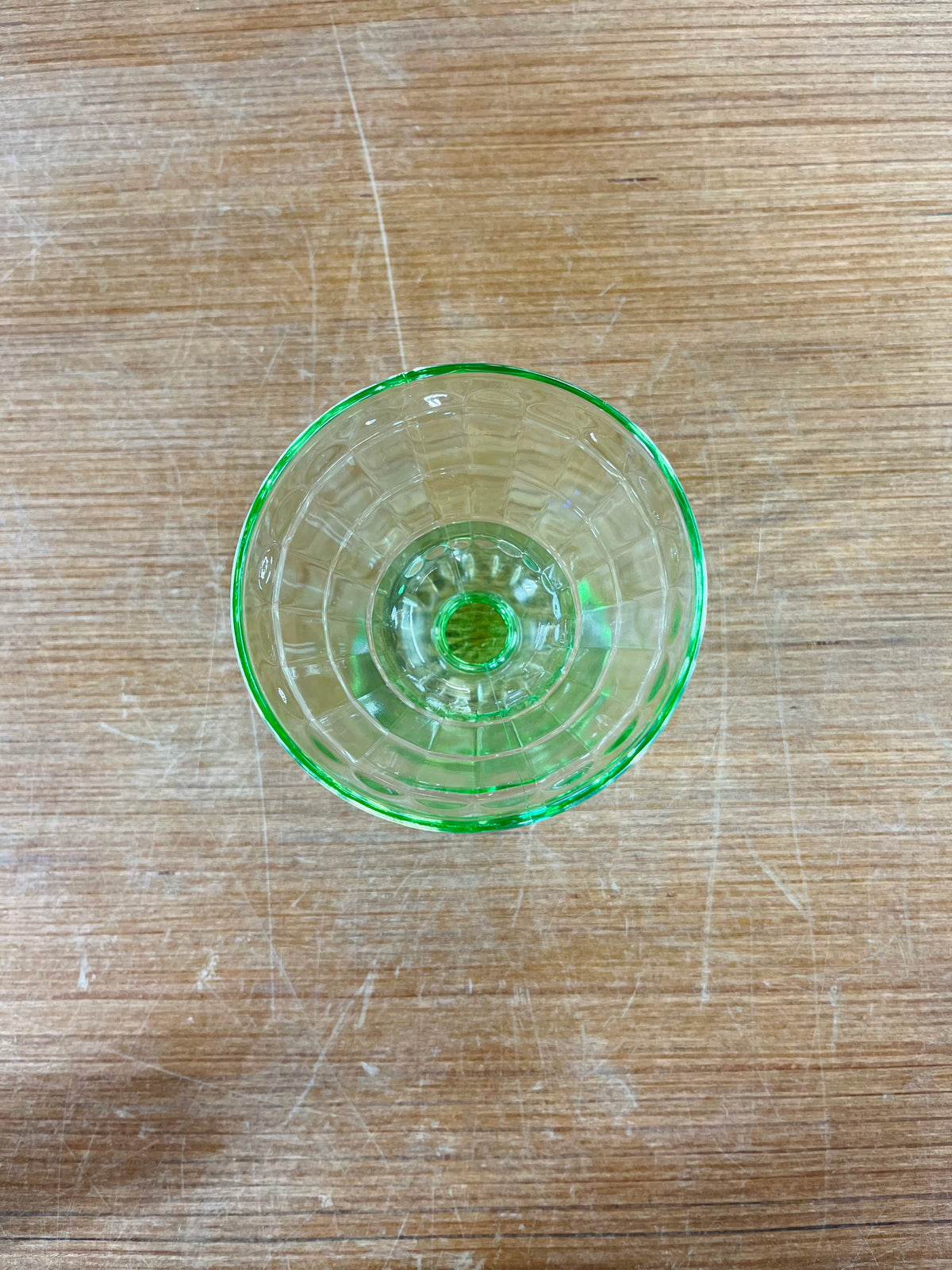 Vintage Uranium Block Glass Sherbert Dish