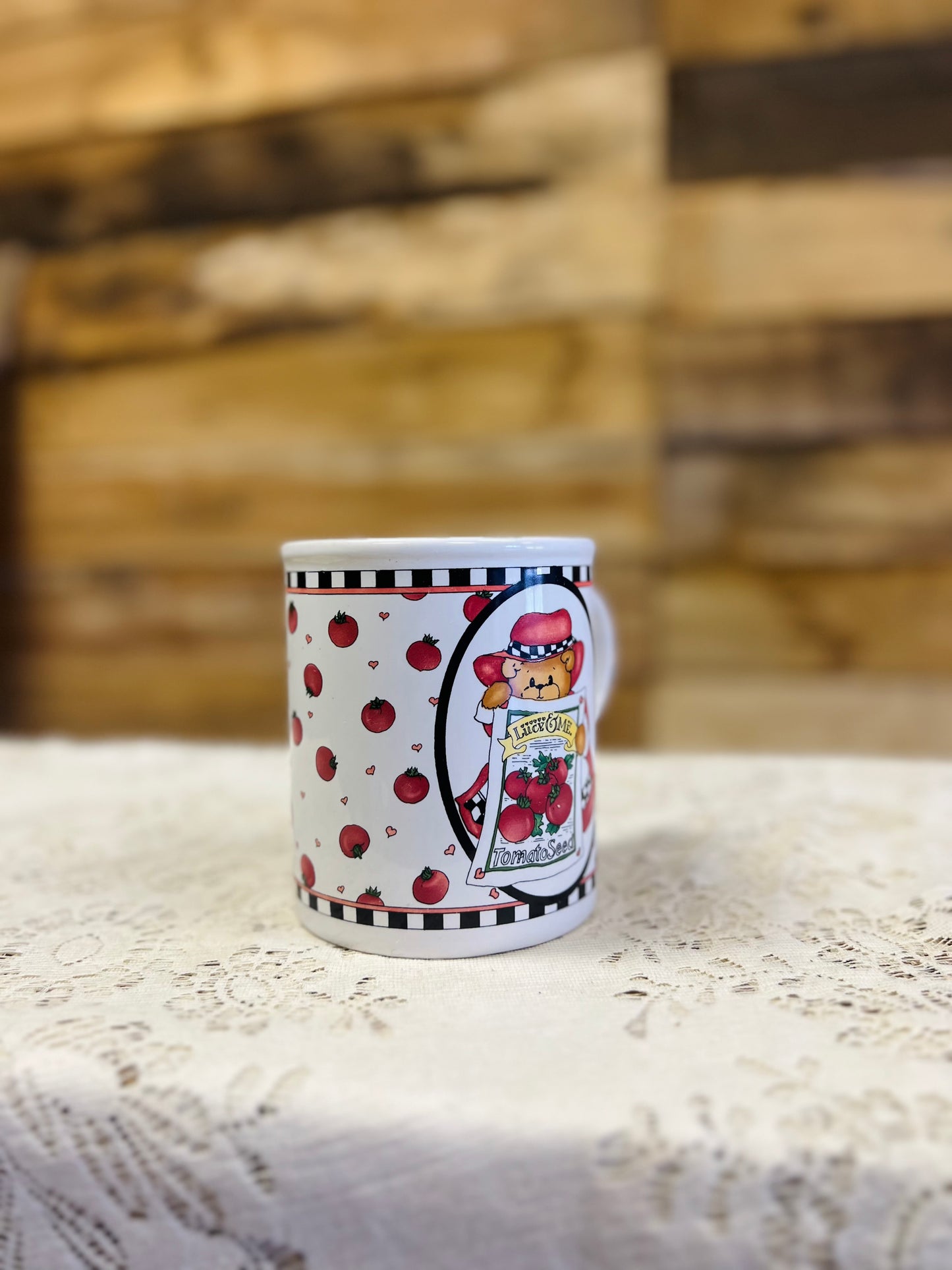 Vintage Lucy & Me Teddy with Tomato Seed Mug