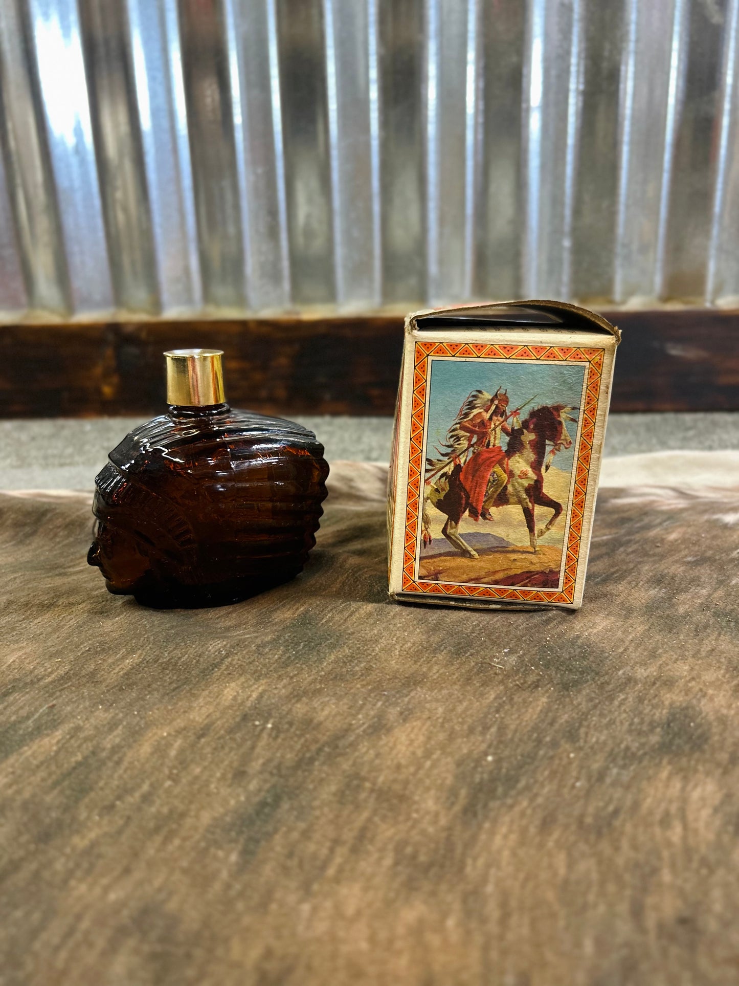 Vintage Avon Indian Chieftain Decanter w/ box