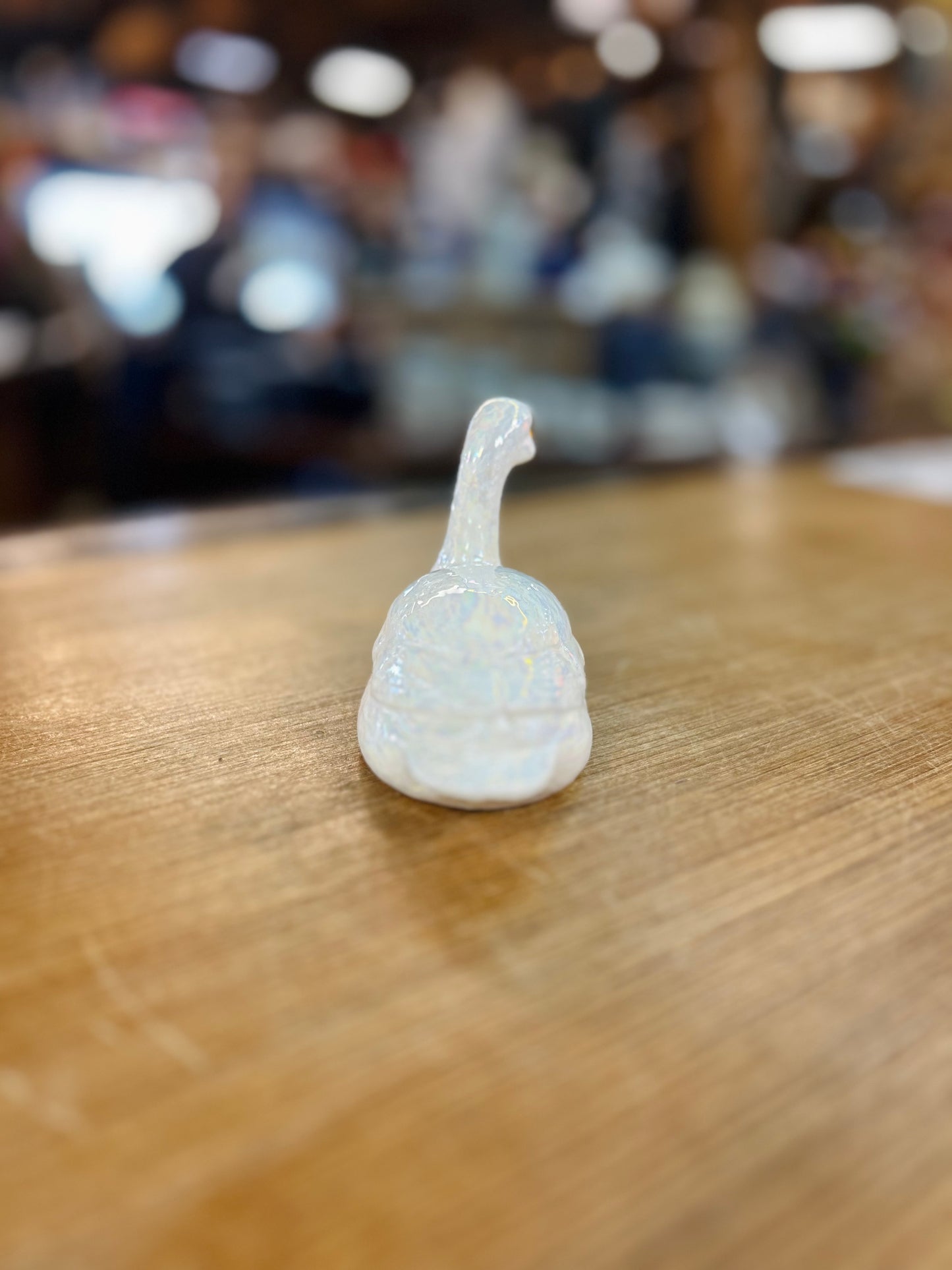 Vintage Swan Figurne with Iridescent White Finish