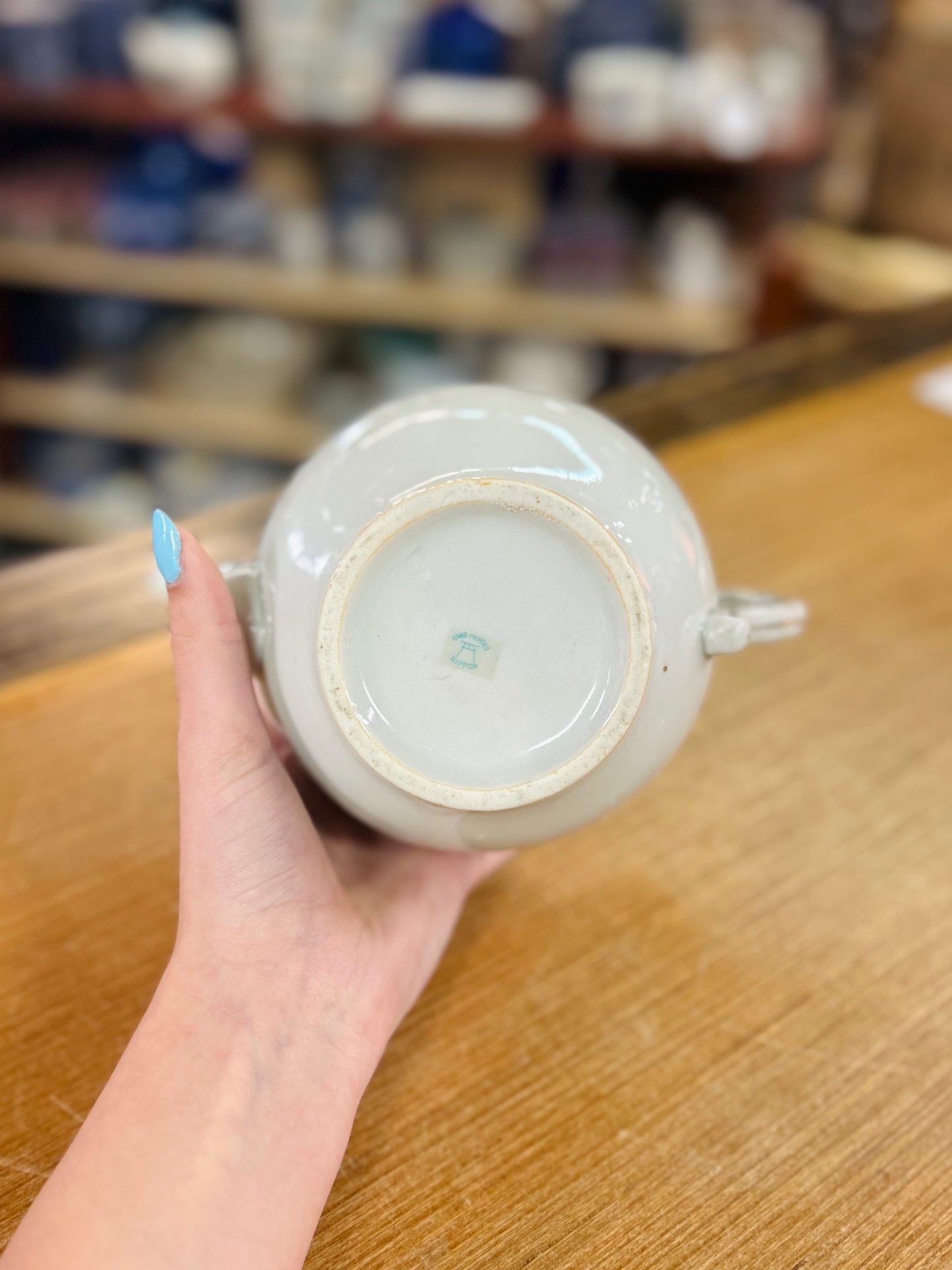 Vintage Handpainted Nippon Floral Teapot