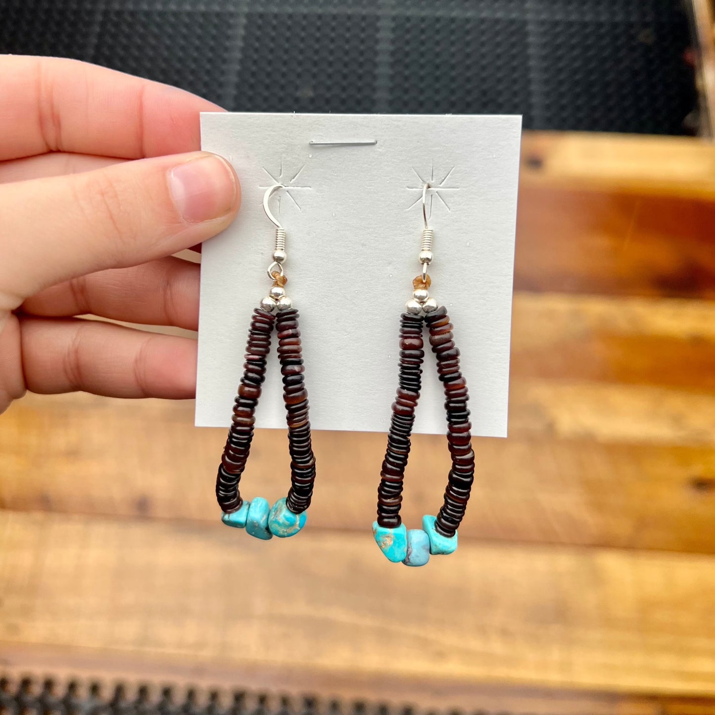 Genuine Turquoise and Pen Shell Earrings