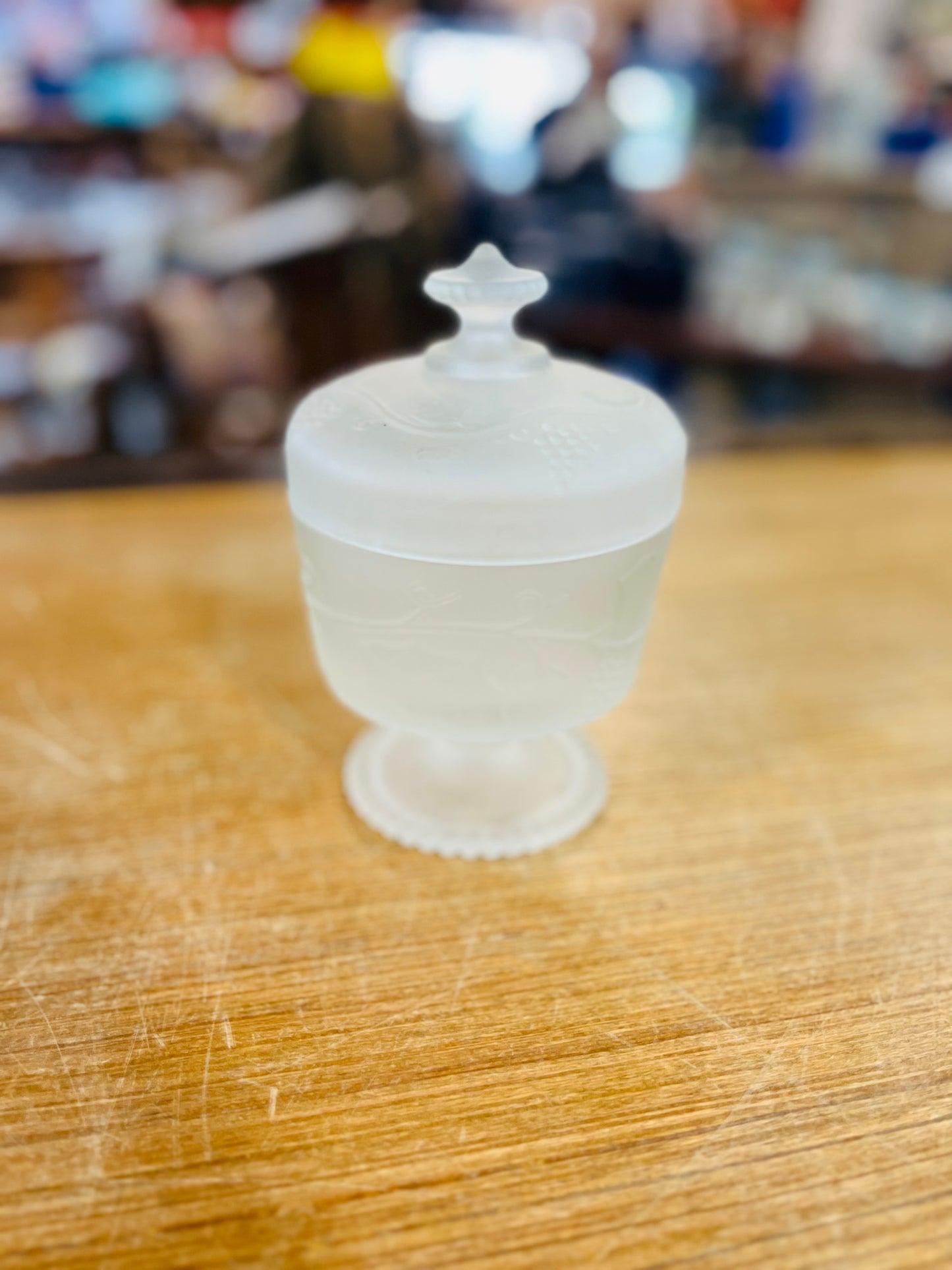 Vintage Avon Frosted Glass Vanity Jar