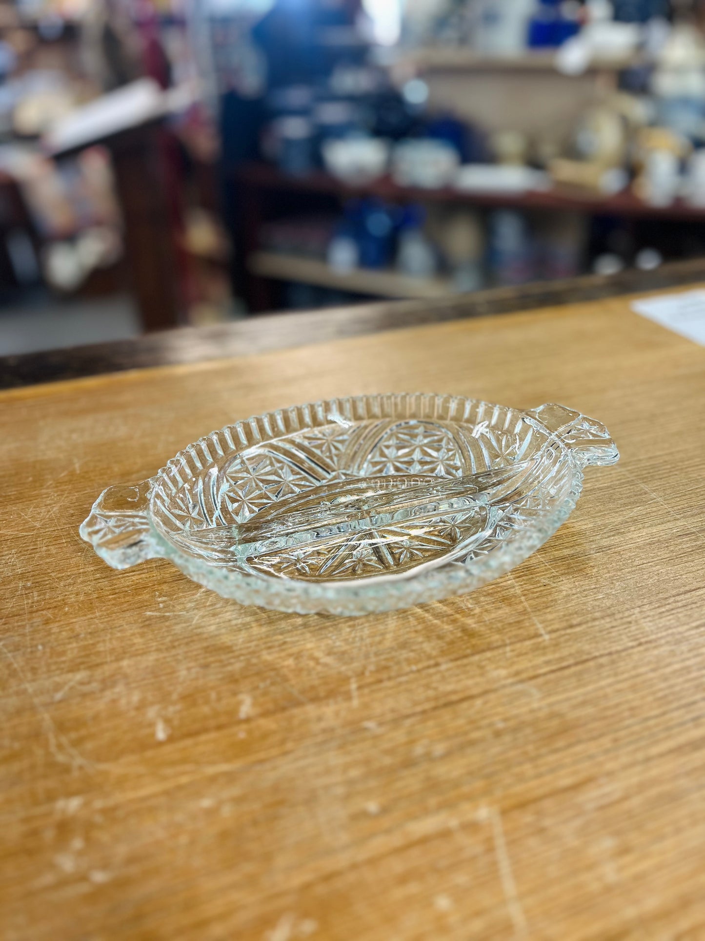 Vintage Clear Pressed Glass Dish