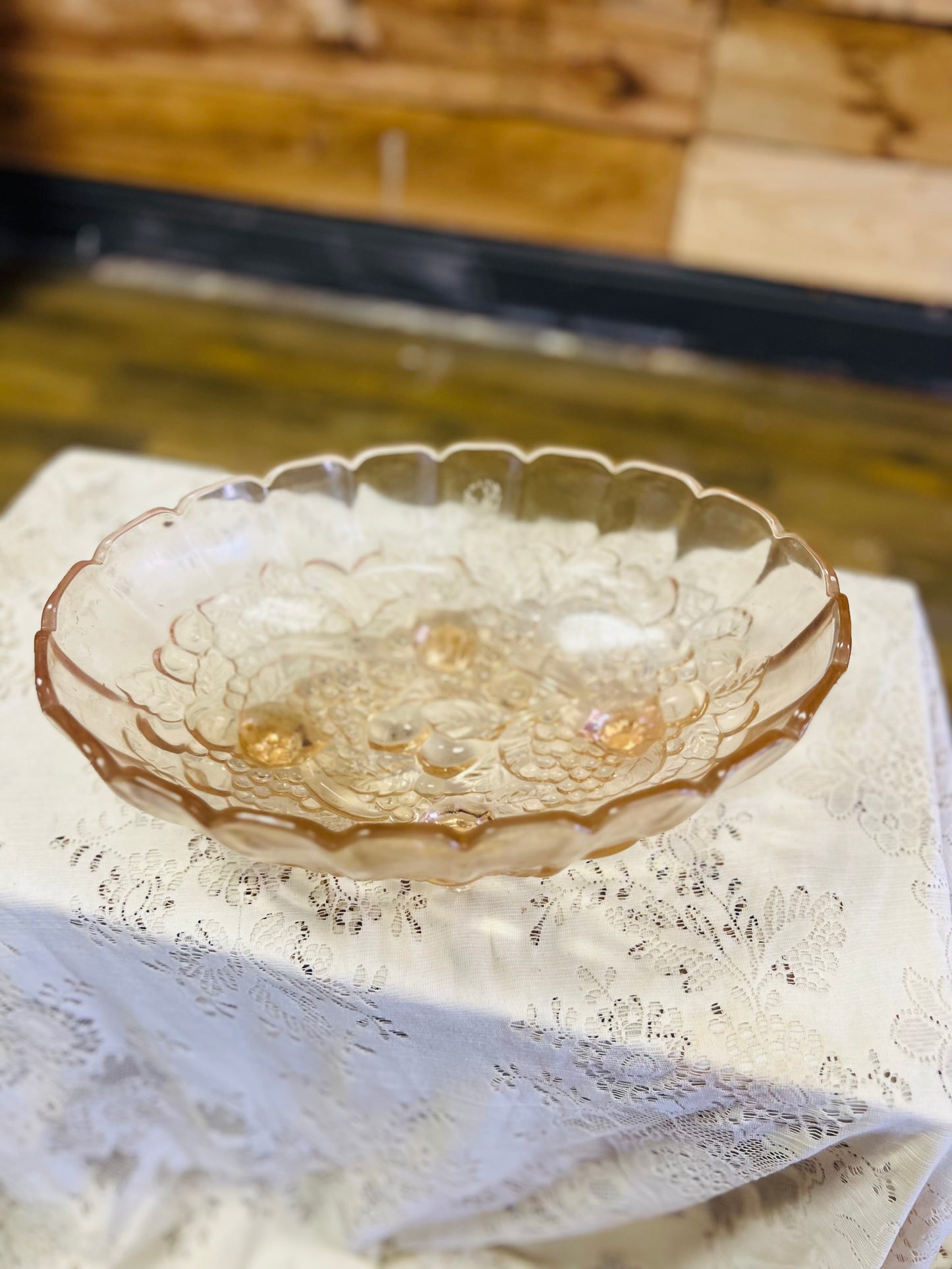 Vintage Indiana Glass Harvest Fruit Pattern Bowl