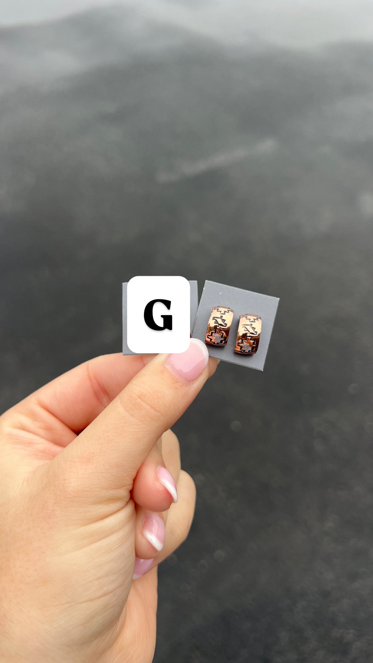 Mini Copper Stamped Hoop Earrings