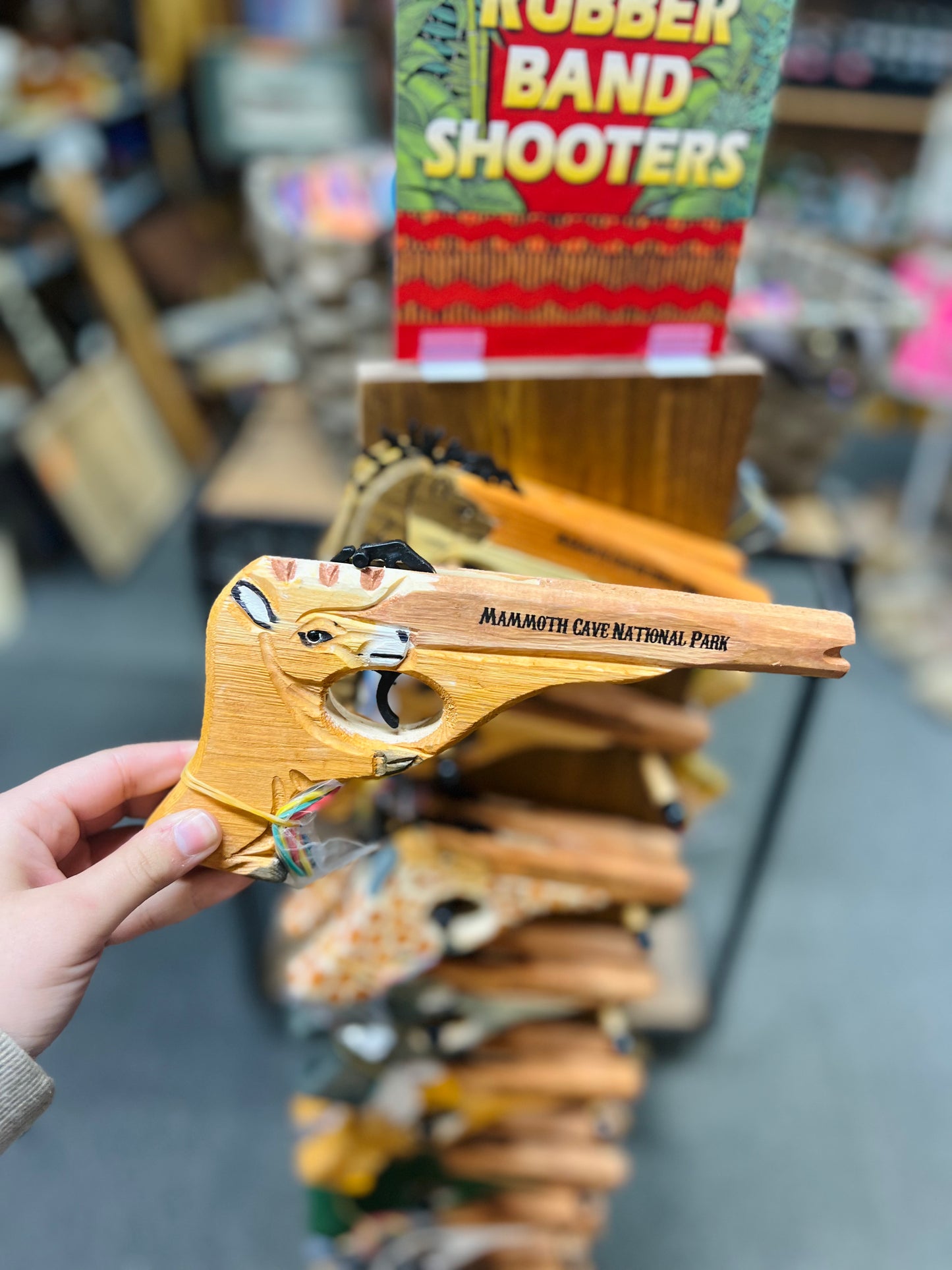 Hand Carved Rubber Band Gun