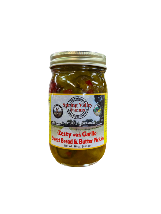 Spring Valley Farms Zesty with Garlic Sweet Bread and Butter Pickles