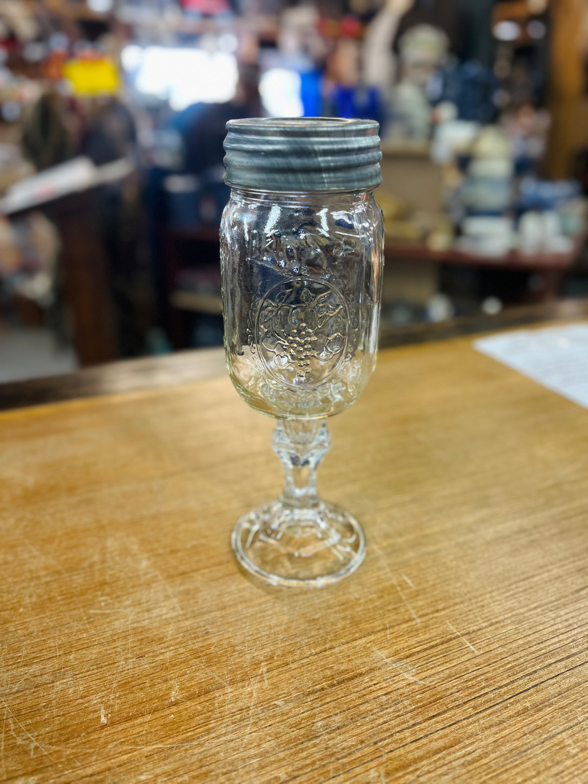 Vintage Pedistal Ball Mason Jar