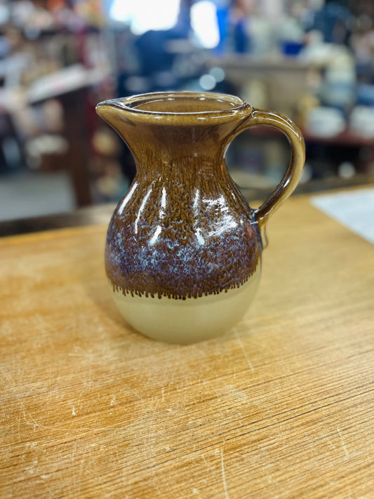 Vintage Two-Toned Brown Drip Pitcher