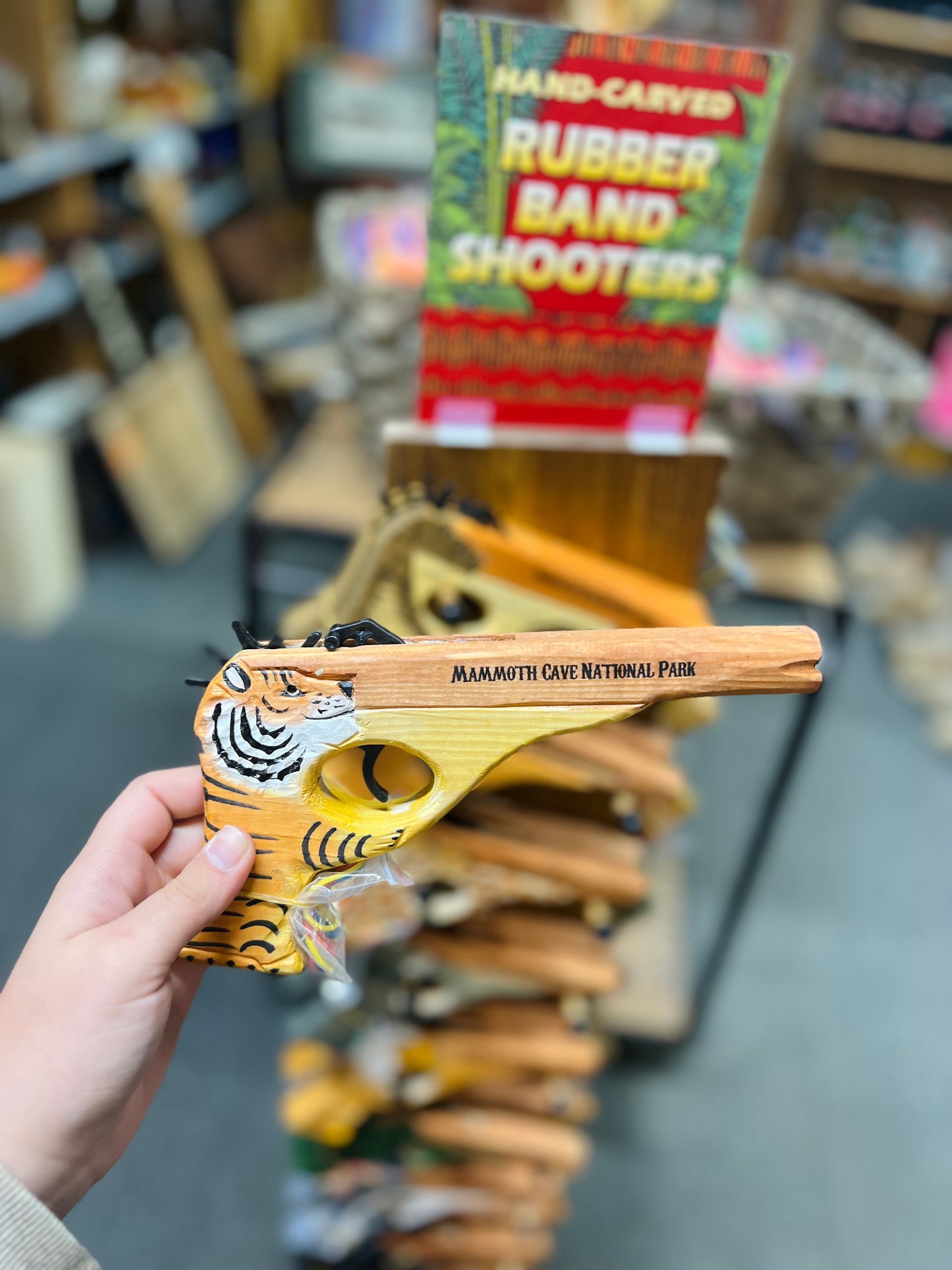 Hand Carved Rubber Band Gun