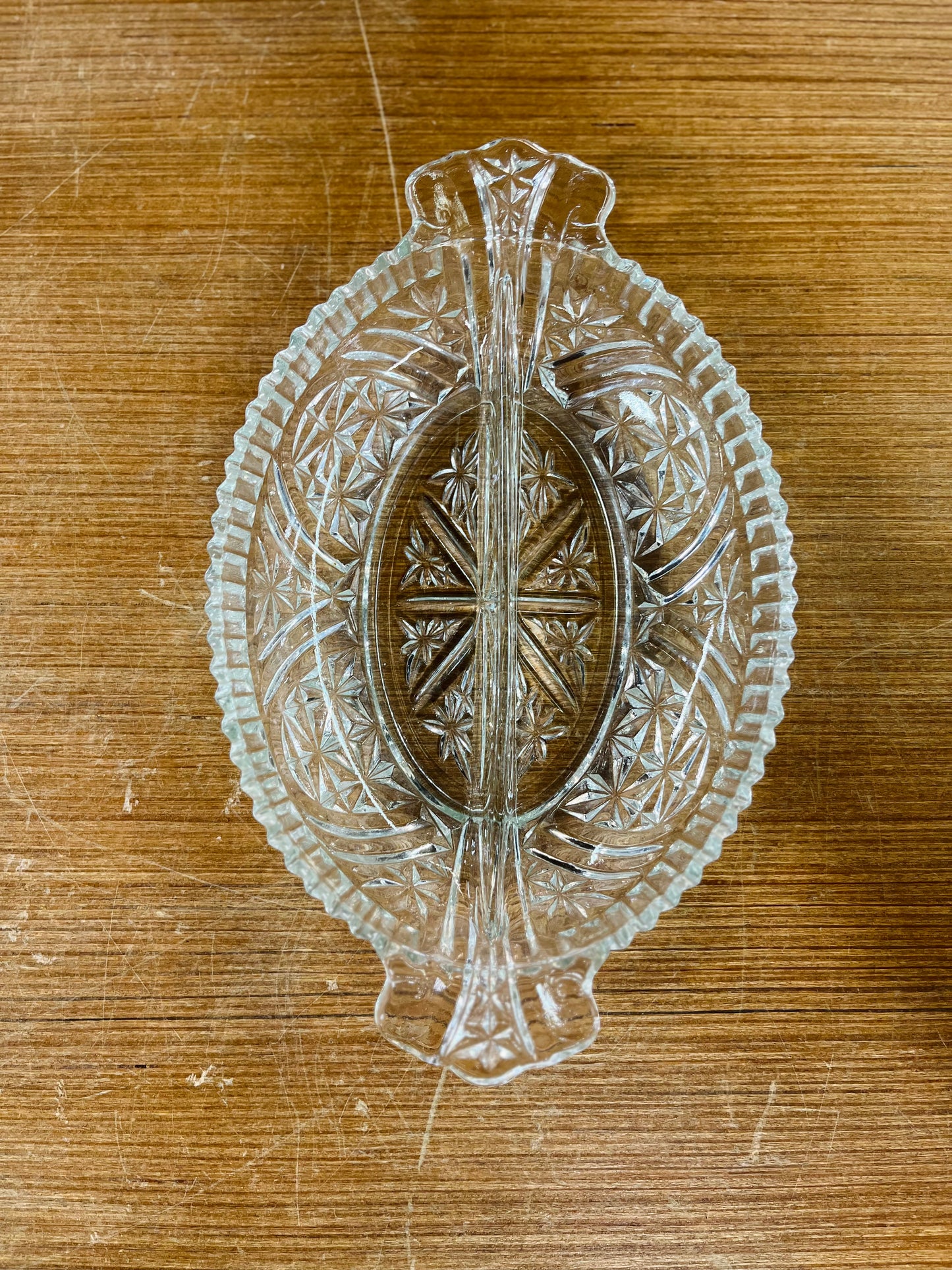 Vintage Clear Pressed Glass Dish