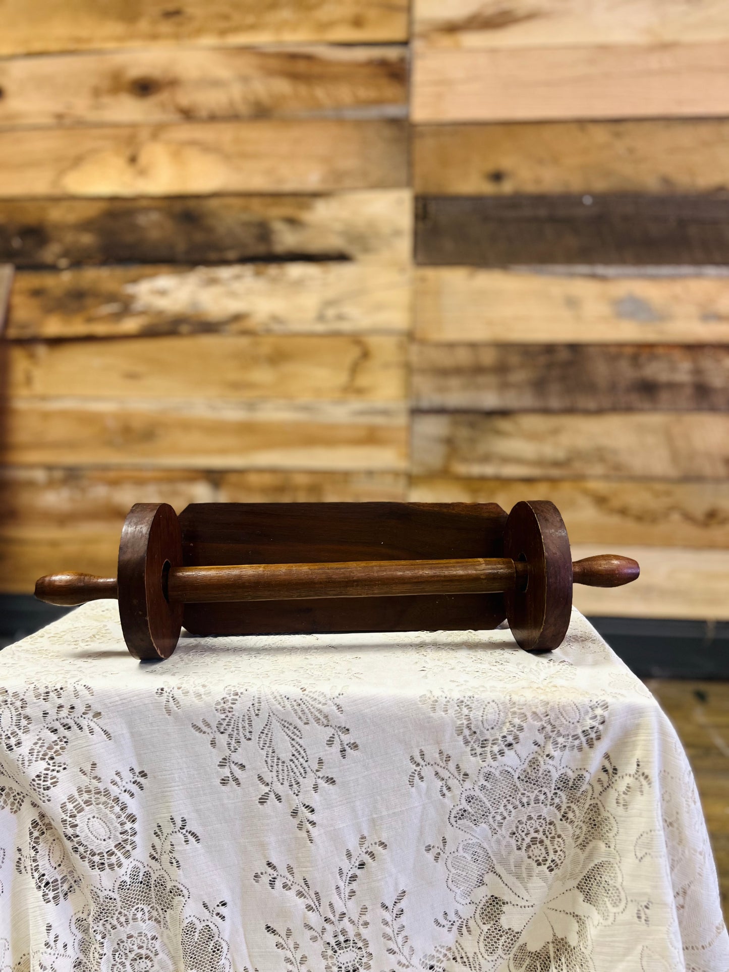 Vintage Wooden Wall Mount Paper Towl Holder